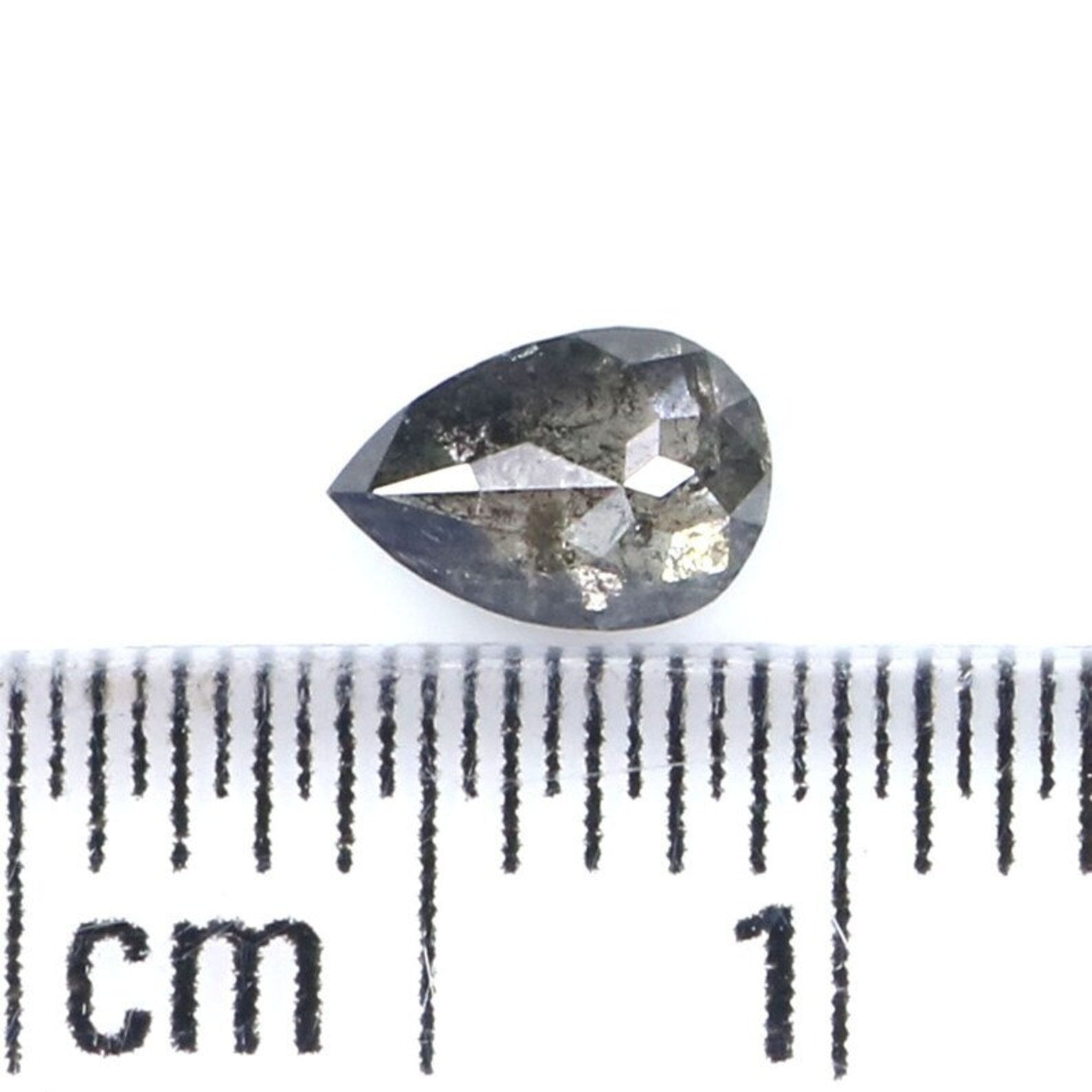 0.32 CT Natural Loose Pear Shape Diamond Salt And Pepper Pear Diamond 5.40 MM Natural Diamond Black Gray Color Pear Rose Cut Diamond NQ2115