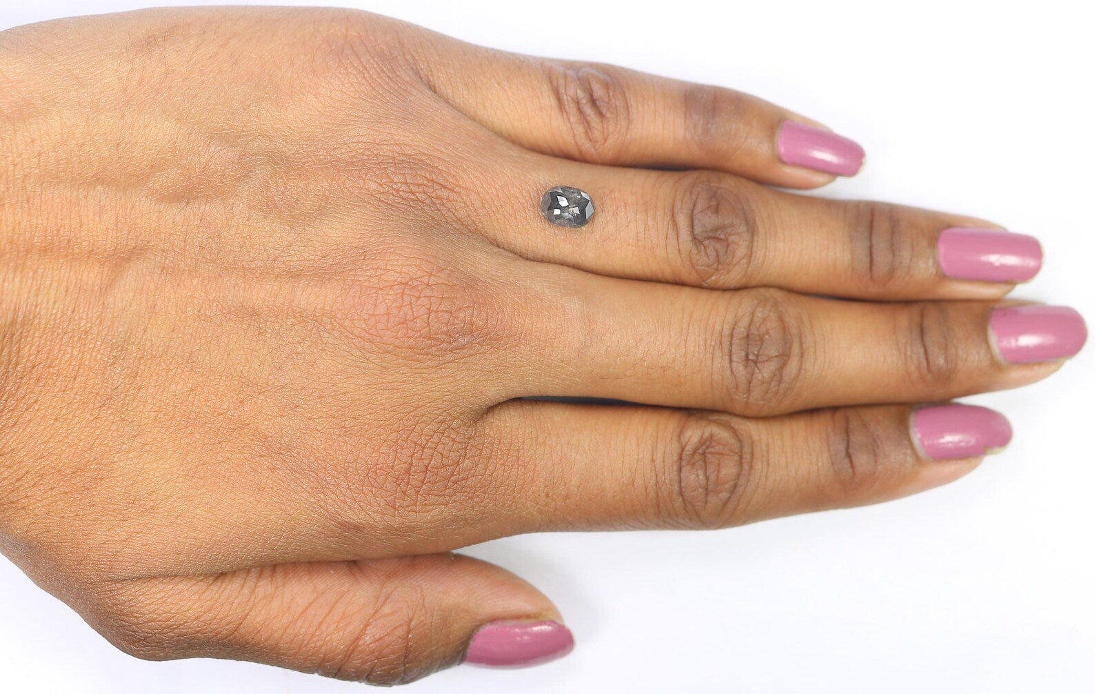 1.23 Ct Natural Loose Oval Shape Diamond Salt And Pepper Oval Diamond 7.15 MM Natural Diamond Black Gray Color Oval Rose Cut Diamond QN9439