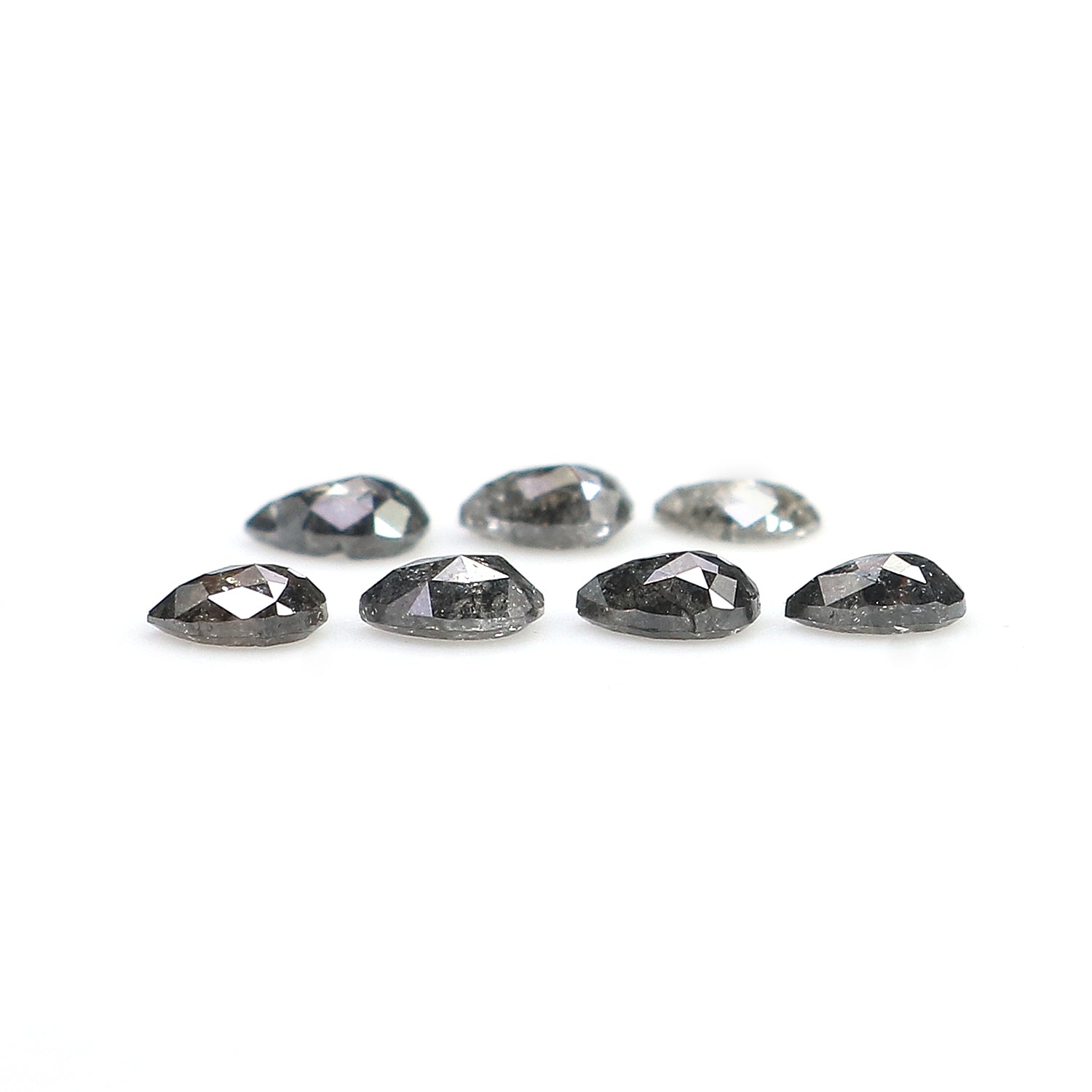 0.54 CT Natural Loose Pear Shape Diamond Salt And Pepper Pear Diamond 3.30 MM Natural Loose Black Grey Color Pear Rose Cut Diamond LQ2799