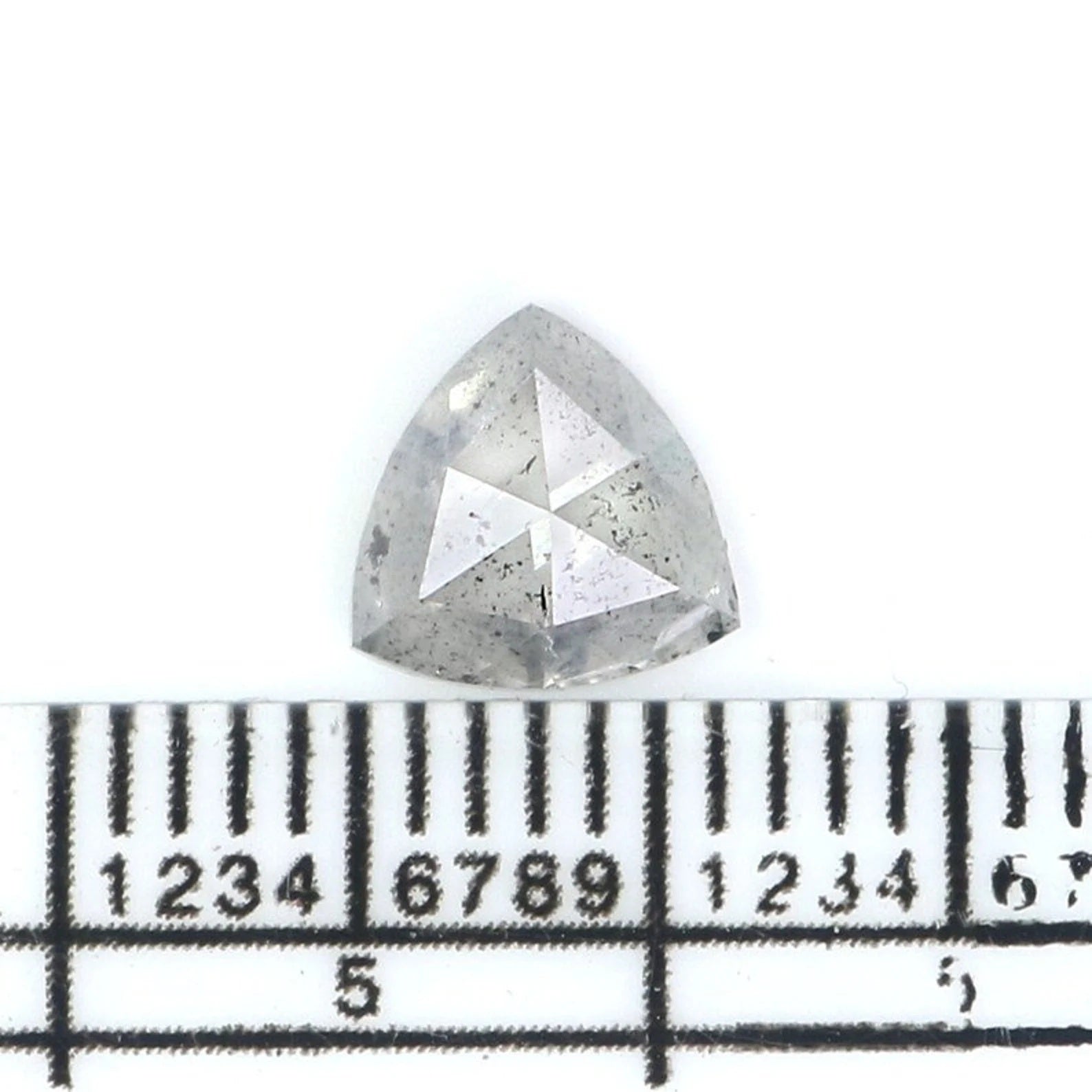 1.12 Ct Natural Loose Triangle Shape Diamond Salt And Pepper Triangle Cut Diamond 6.60 MM Black Grey Color Triangle Rose Cut Diamond QN8947