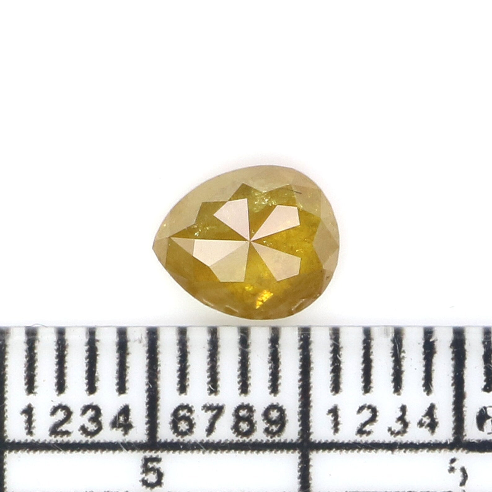 0.70 CT Natural Loose Pear Shape Diamond Yellow Color Pear Diamond Natural Loose Diamond 6.20 MM Pear Rose Cut Diamond Pear Diamond NQ2235
