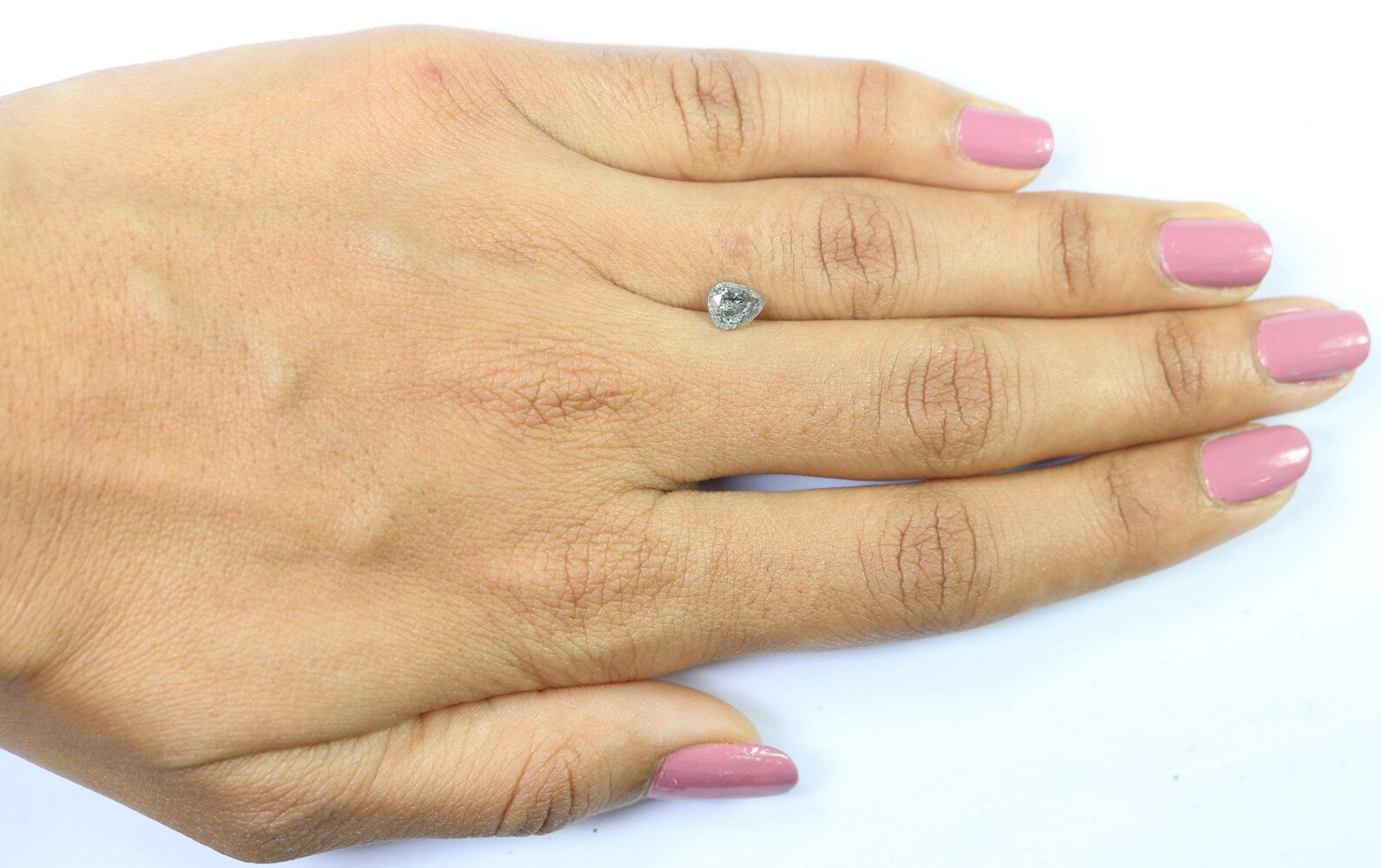 0.77 CT Natural Loose Pear Shape Diamond Salt And Pepper Pear Cut Diamond 6.20 MM Natural Loose Diamond Pear Shape Rose Cut Diamond QN8806