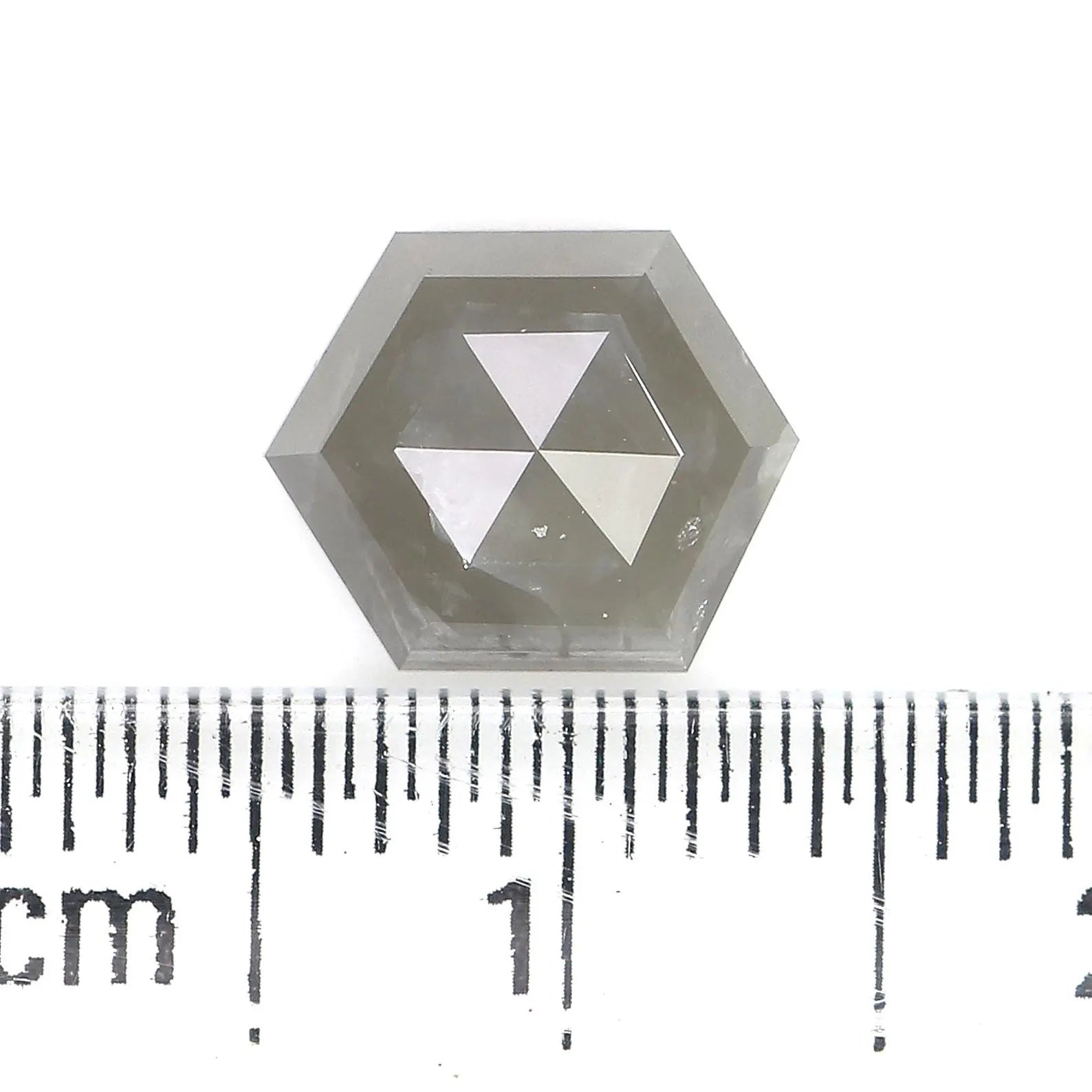 1.77 Ct Natural Loose Hexagon Shape Diamond Grey Color Hexagon Cut Diamond 8.60 MM Natural Loose Grey Color Hexagon Rose Cut Diamond NQ1389