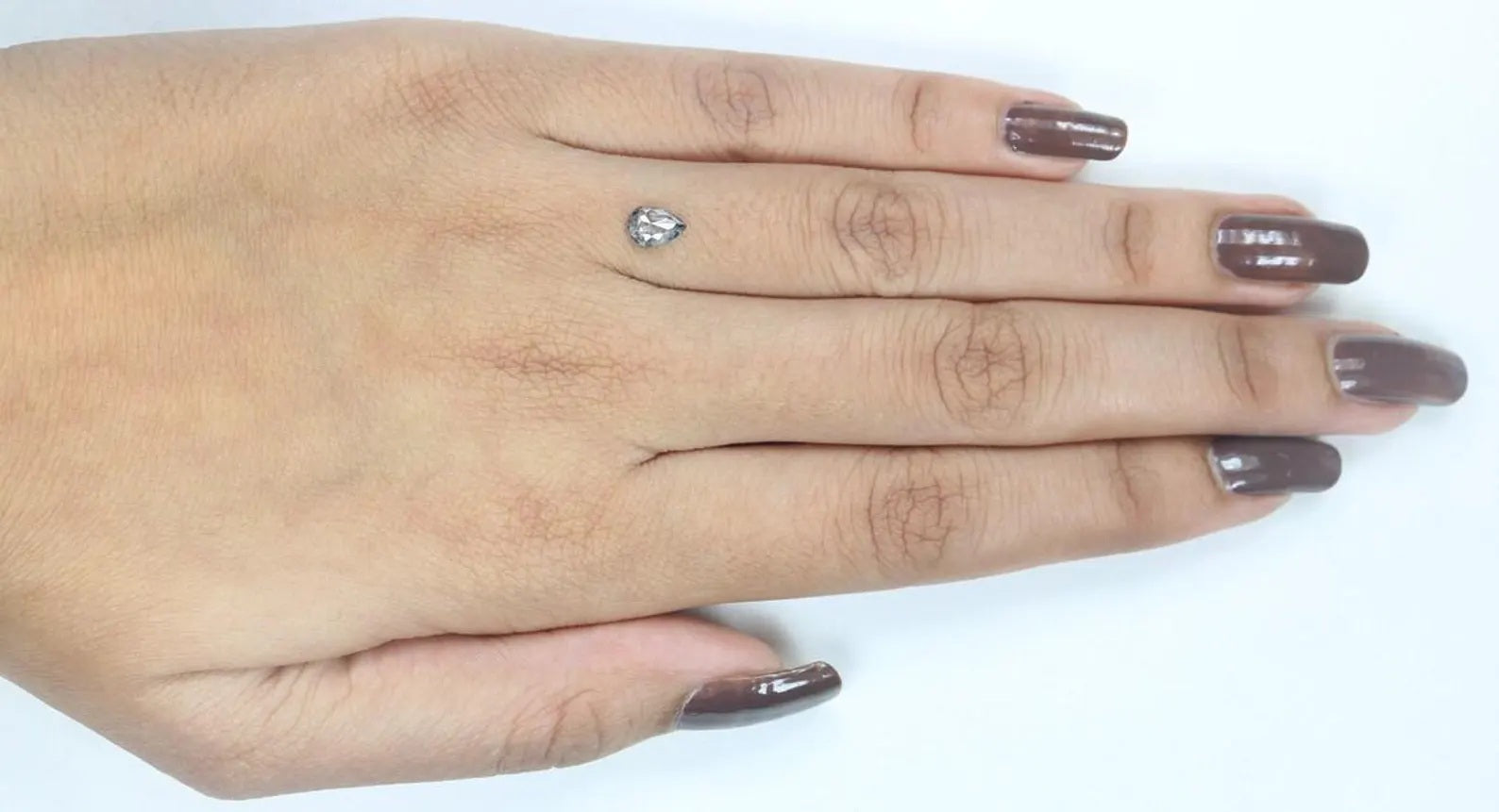 0.49 Ct Natural Loose Pear Shape Diamond Salt And Pepper Pear Cut Diamond 6.50 MM Natural Loose Black Grey Color Pear Rose Cut Diamond NQ365