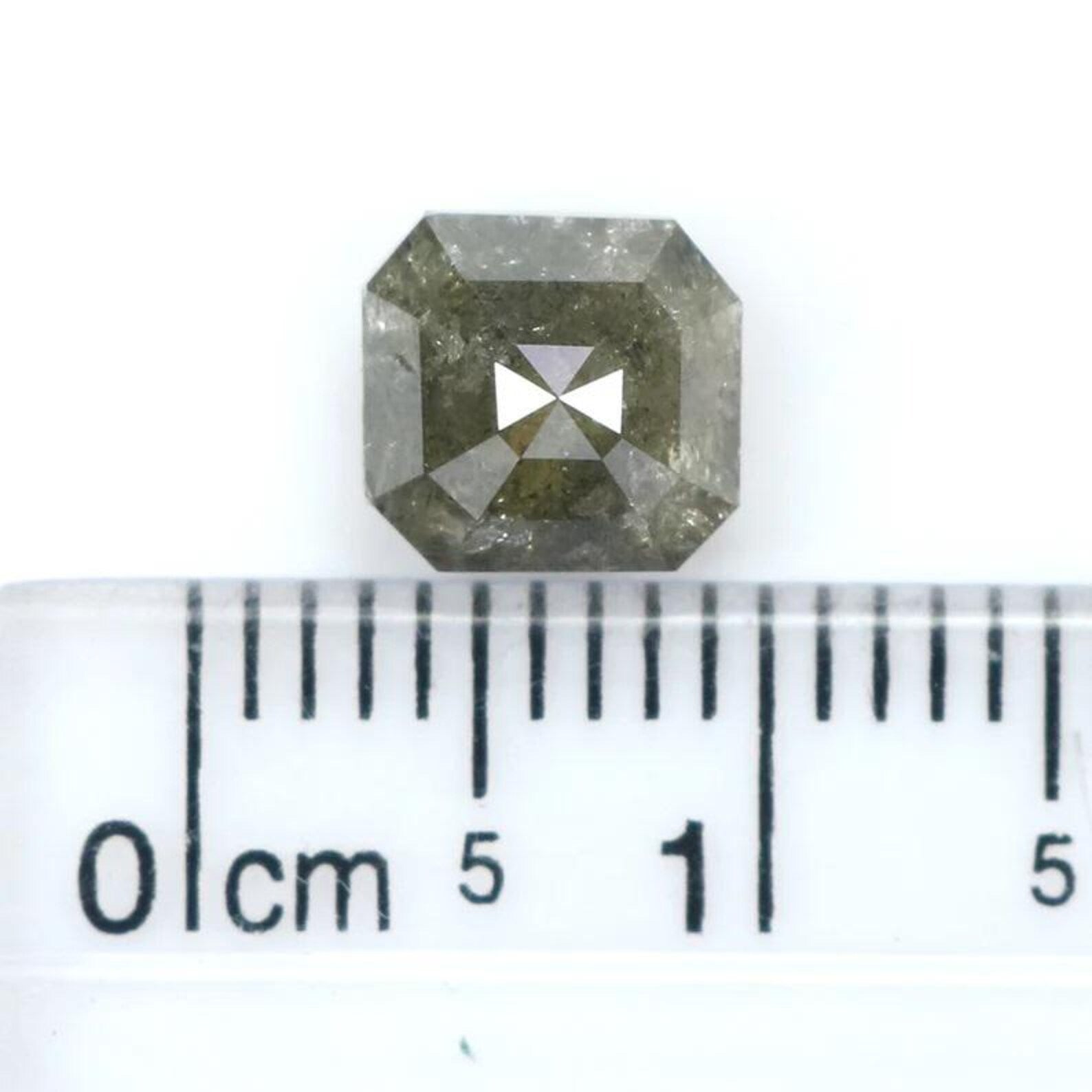 1.85 CT Natural Loose Emerald Shape Diamond Green Color Emerald Cut Diamond 6.65 MM Natural Loose Gray Color Emerald Rose Cut Diamond NQ8982