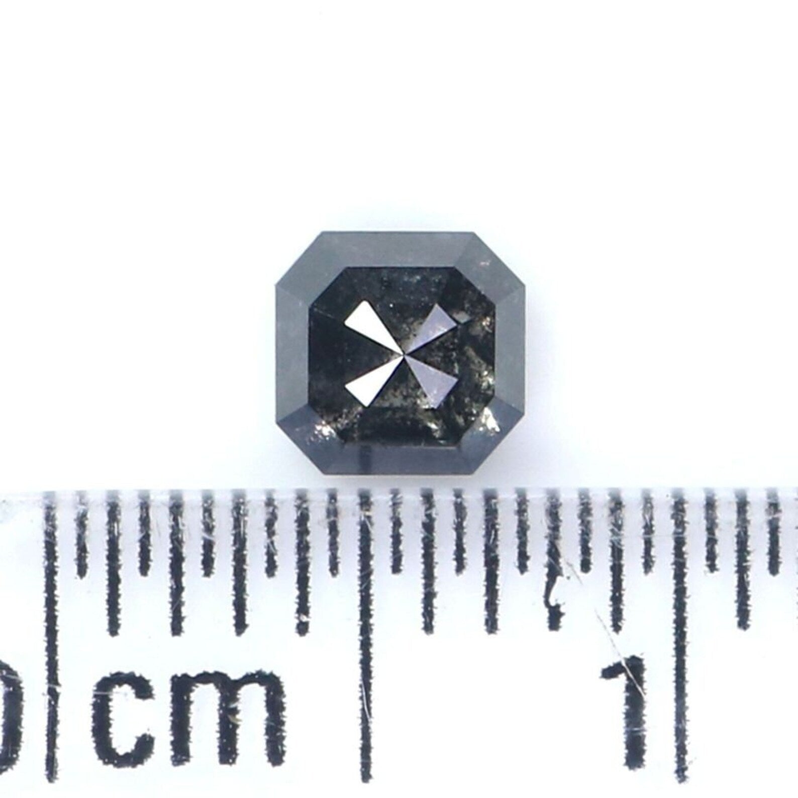 0.40 Ct Natural Loose Emerald Shape Diamond Salt And Pepper Emerald Diamond 4.00 MM Natural Black Grey Color Emerald Rose Cut Diamond NQ9403