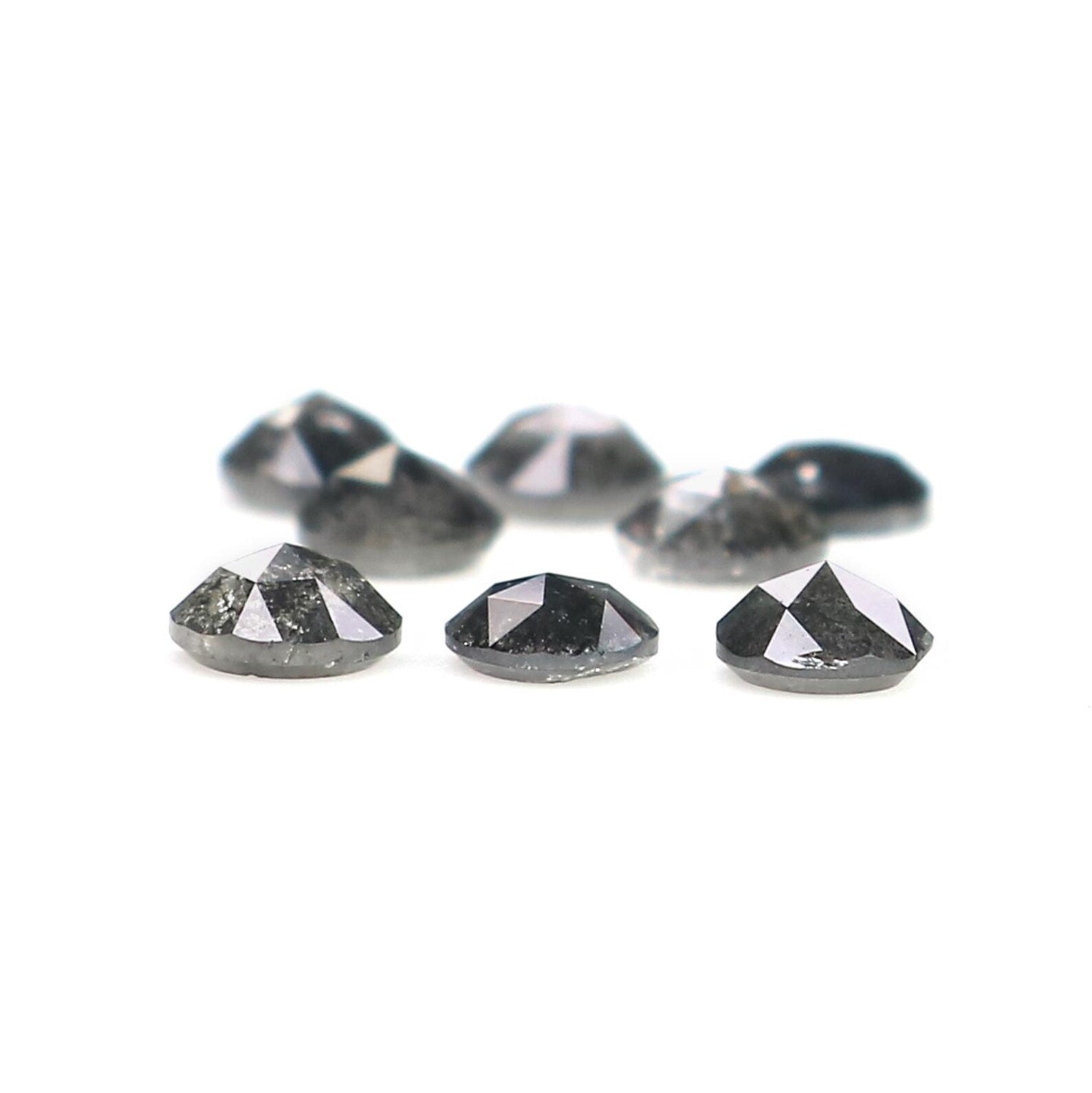 1.16 Ct Natural Loose Round Rose Cut Diamond Salt And Pepper Round Diamond 3.20 MM Natural Black Grey Color Round Rose Cut Diamond NQ1794