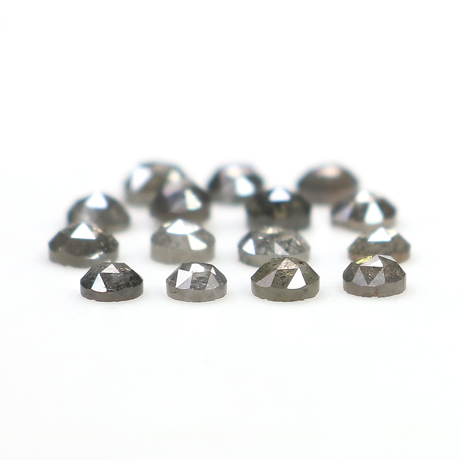 1.35 Ct Natural Loose Round Rose Cut Diamond Salt And Pepper Round Shape Diamond 2.30 MM Natural Black Grey Round Rose Cut Diamond LQ2385