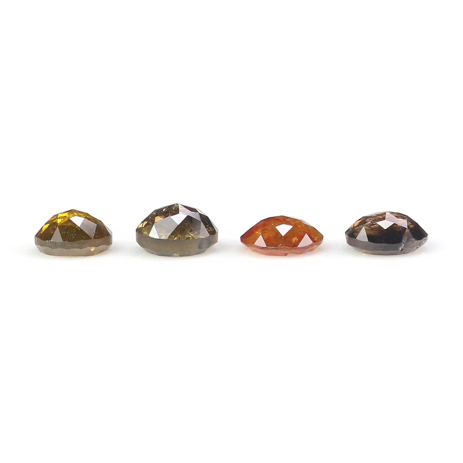 1.19 CT Natural Loose Round Cut Diamond Yellow Black Color Round Diamond 4.00 MM Natural Yellow Black Color Round Rose Cut Diamond NQ730