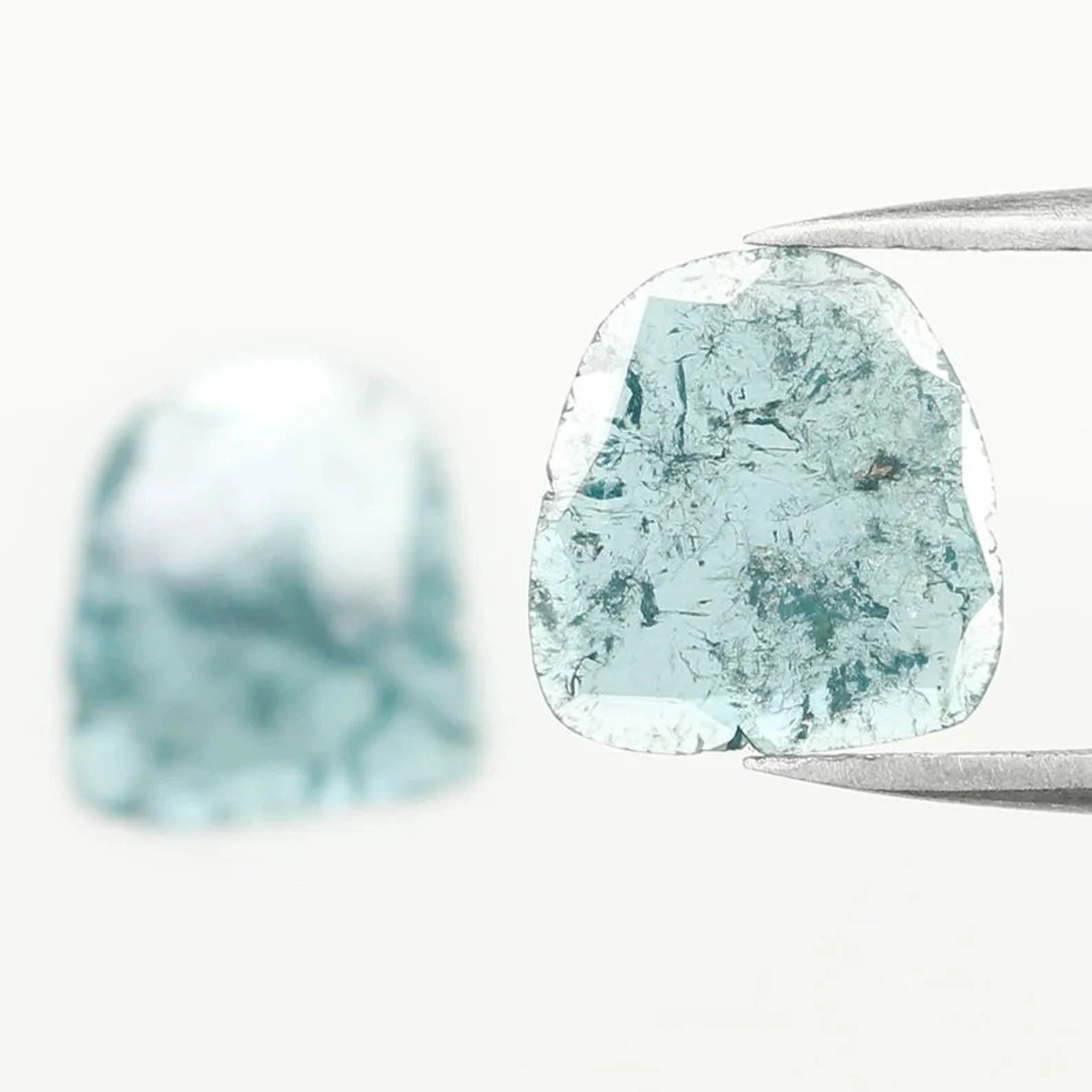 1.50 CT Natural Loose Slice Shape Diamond Blue Color Irregular Diamond 10.70 MM Natural Loose Diamond Blue Color Slice Cut Diamond NQ1270