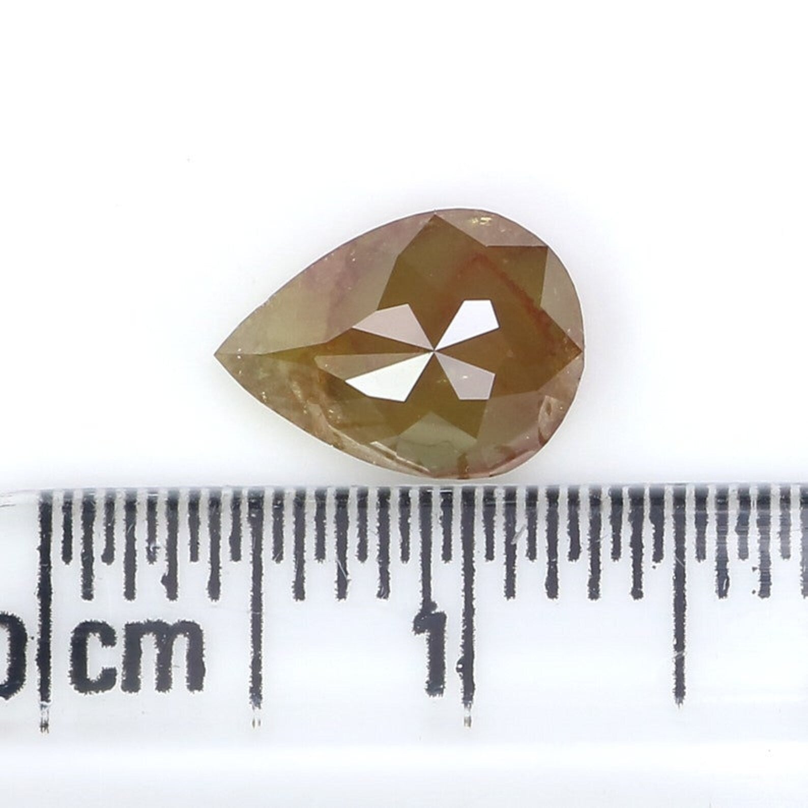 1.67 CT Natural Loose Pear Shape Diamond Yellow Color Pear Cut Diamond 8.80 MM Natural Loose Brown Color Diamond Pear Rose Cut Diamond NQ232