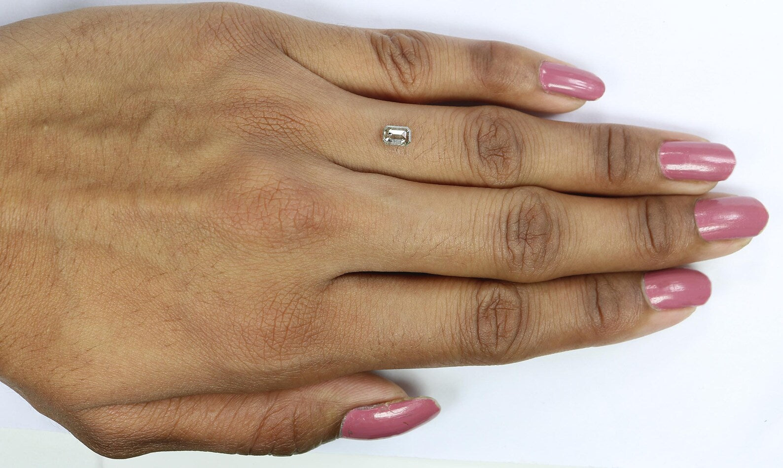 0.41 CT Natural Loose Emerald Shape Diamond Salt And Pepper Emerald Diamond 5.15 MM Natural Black Grey Color Emerald Rose Cut Diamond NQ2560