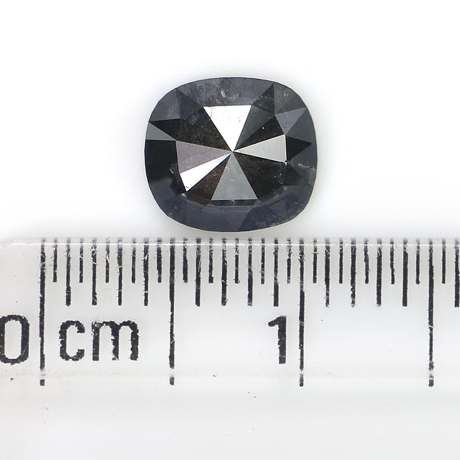 0.83 Ct Natural Loose Cushion Shape Diamond Black Color Cushion Cut Diamond 6.70 MM Natural Loose Diamond Cushion Rose Cut Diamond QN7236