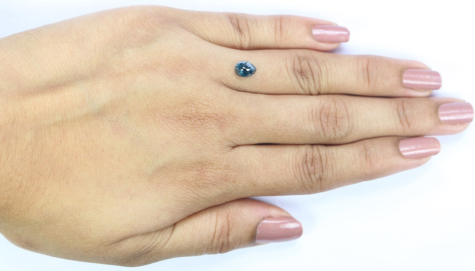 0.89 CT Natural Loose Pear Diamond Blue Color Pear Cut Diamond 6.70 MM Natural Loose Diamond Pear Rose Cut Diamond Pear Shape Diamond NQ9849