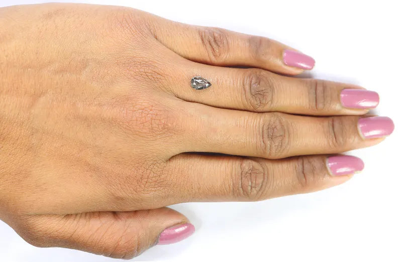 0.57 CT Natural Loose Pear Shape Diamond Salt And Pepper Pear Cut Diamond 7.60 MM Natural Loose Diamond Pear Shape Rose Cut Diamond QN968