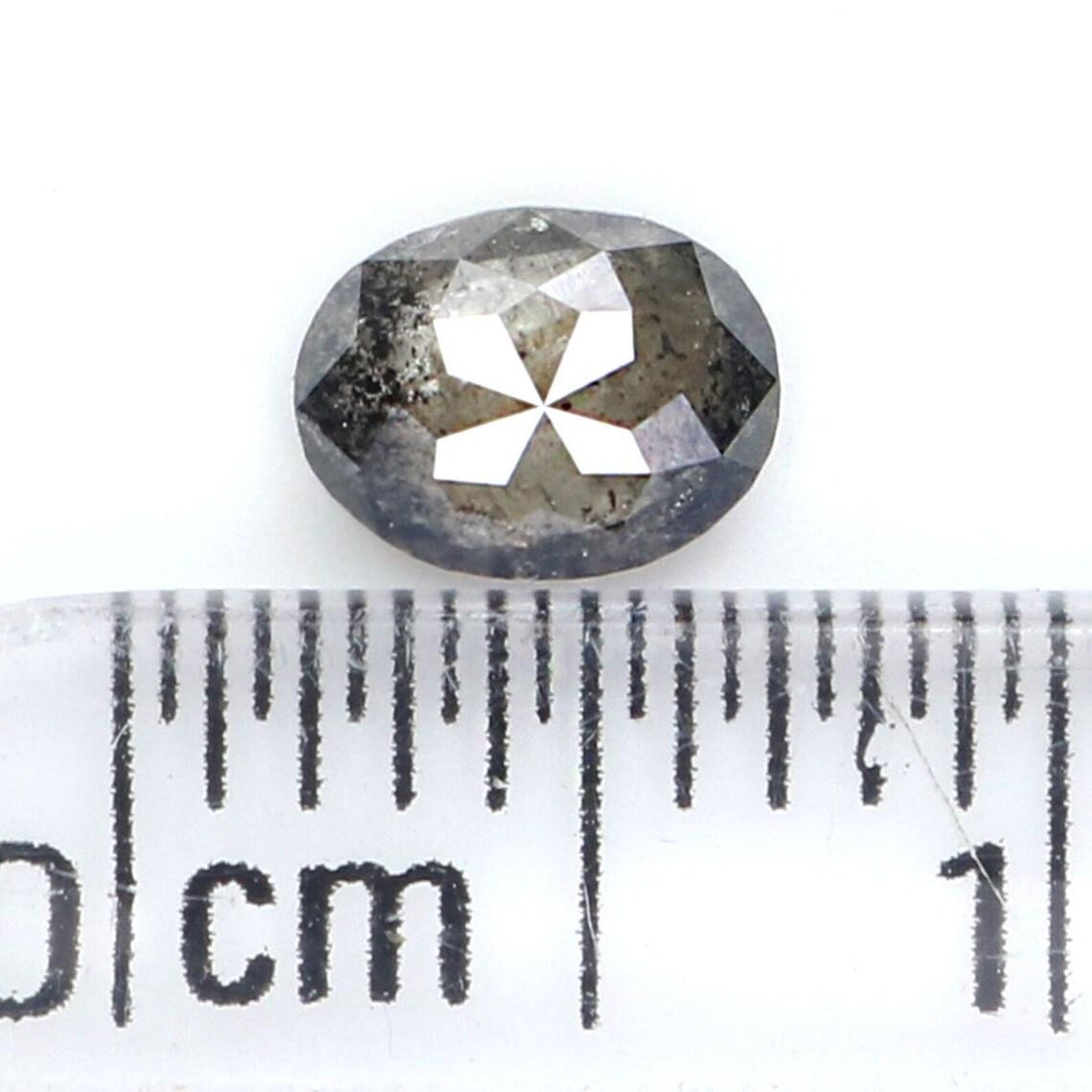0.36 CT Natural Loose Oval Shape Diamond Salt And Pepper Oval Diamond 5.20 MM Natural Loose Black Grey Color Oval Rose Cut Diamond NQ2111