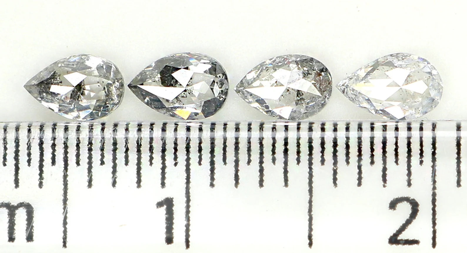 0.62 CT Natural Loose Pear Diamond Salt And Pepper Diamond 4.05 MM Natural Loose Diamond Pear Shape Diamond Black Grey Color Diamond KDN1570