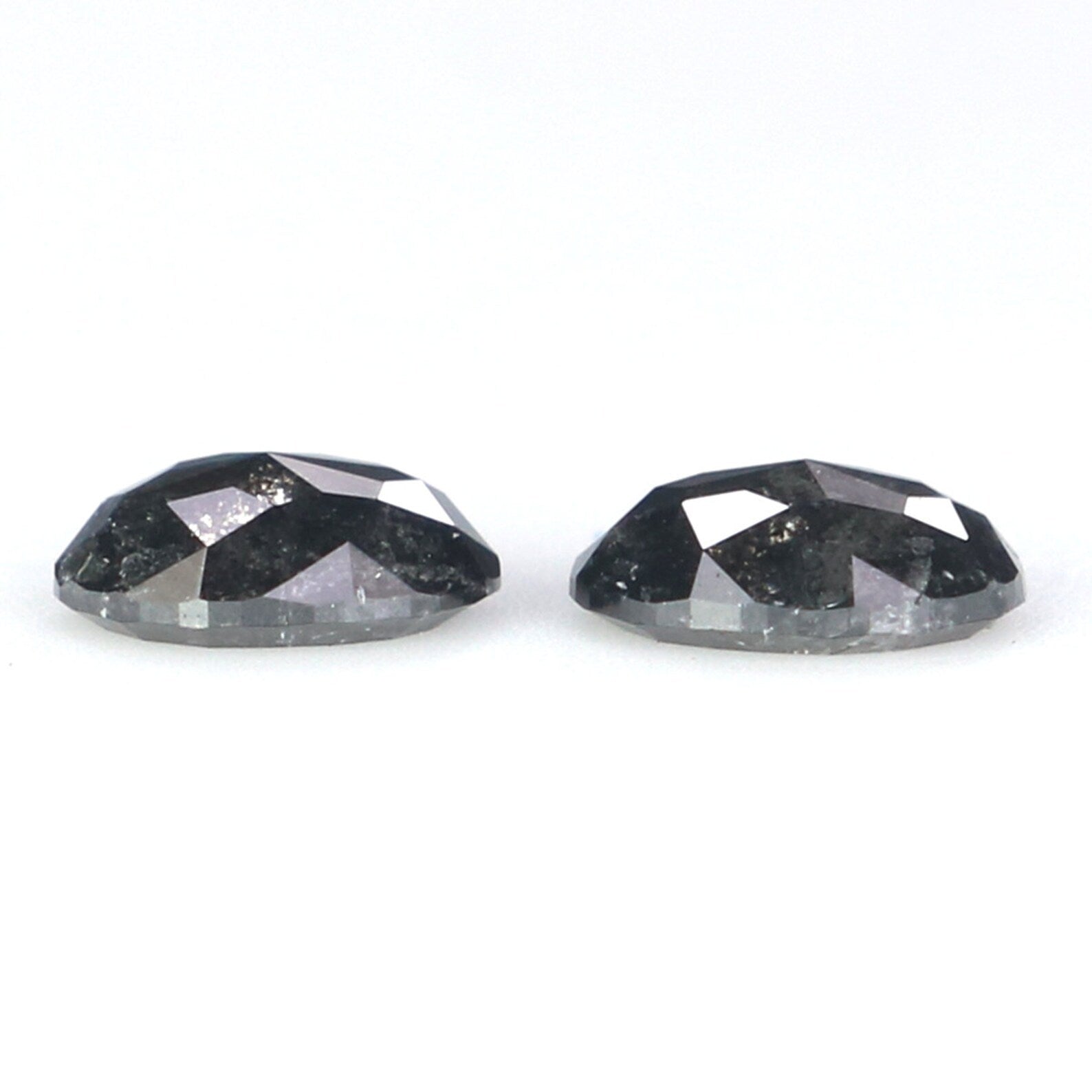 Natural Loose Oval Diamond, Salt And Pepper Oval Diamond, Natural Loose Diamond, Oval Rose Cut Diamond, 0.38 CT Oval Shape Diamond KDN2293