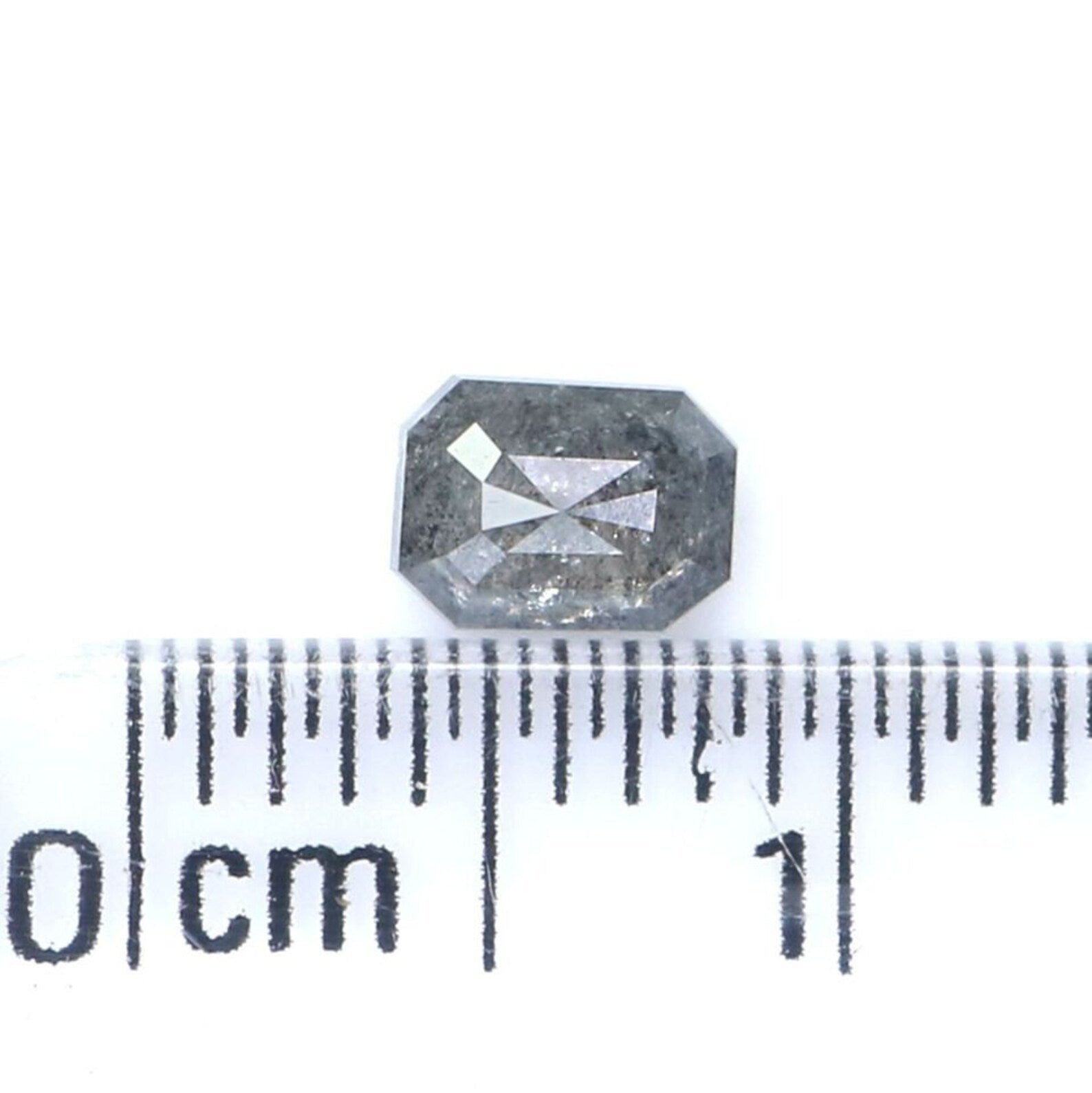 0.41 CT Natural Loose Emerald Shape Diamond Salt And Pepper Emerald Cut Diamond 4.80 MM Black Grey Color Emerald Rose Cut Diamond NQ7208