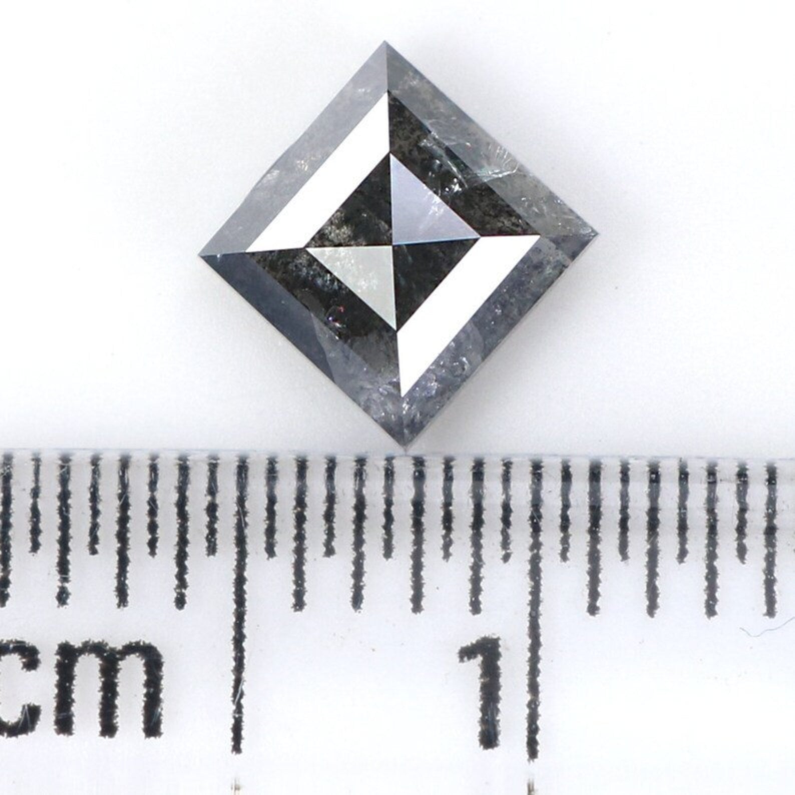 0.82 Ct Natural Loose Kite Cut Diamond Salt And Pepper Kite Cut Diamond 7.05 MM Natural Loose Black Grey Color Kite Rose Cut Diamond QN1650