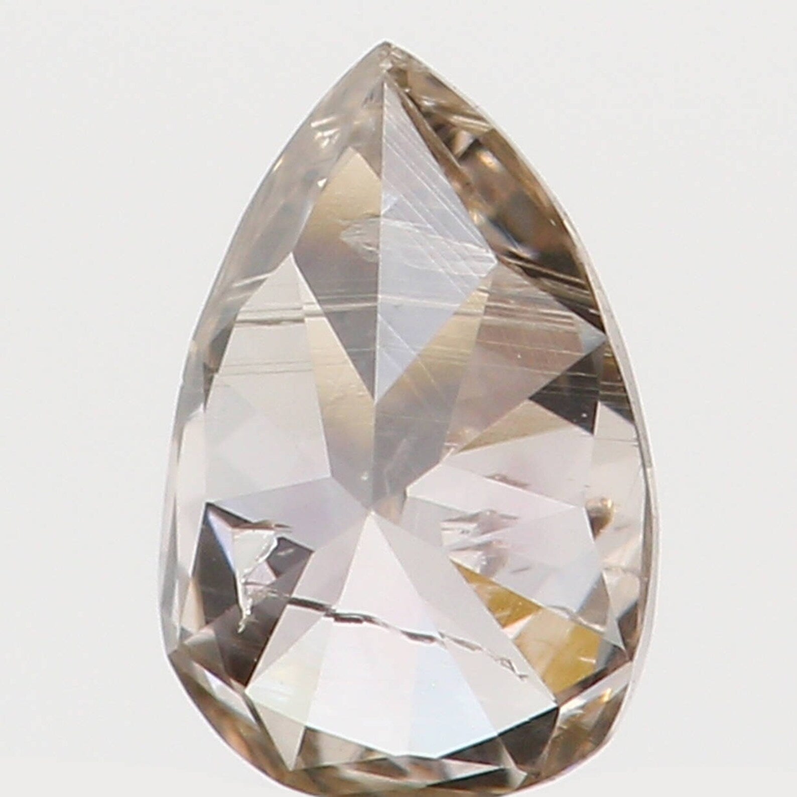 0.14 Ct Natural Loose Diamond Pear Brown Color I2 Clarity 4.10 MM N7488