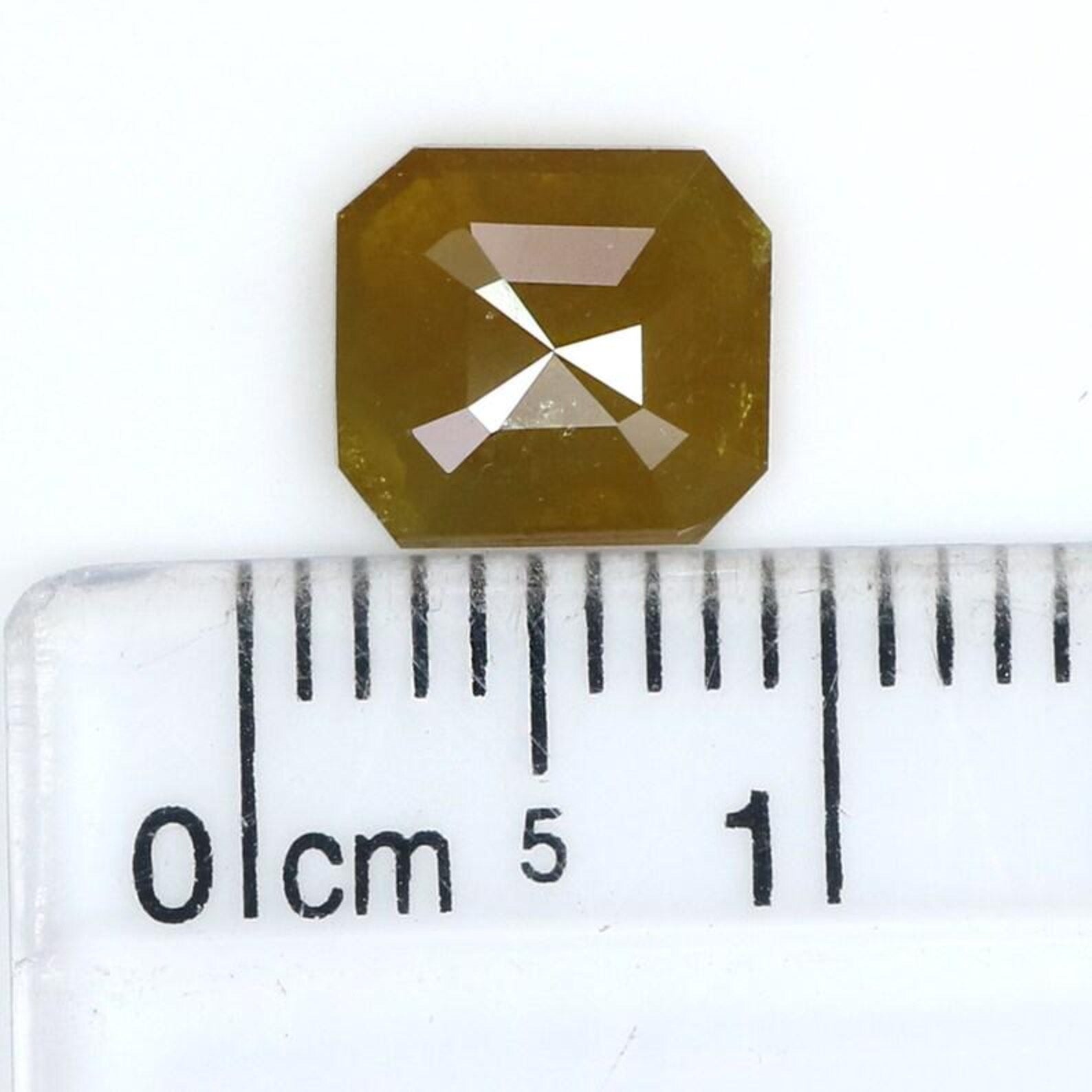 1.49 Ct Natural Loose Emerald Shape Diamond Yellow Color Emerald Diamond 7.55 MM Natural Loose Yellow Color Emerald Rose Cut Diamond NQ504