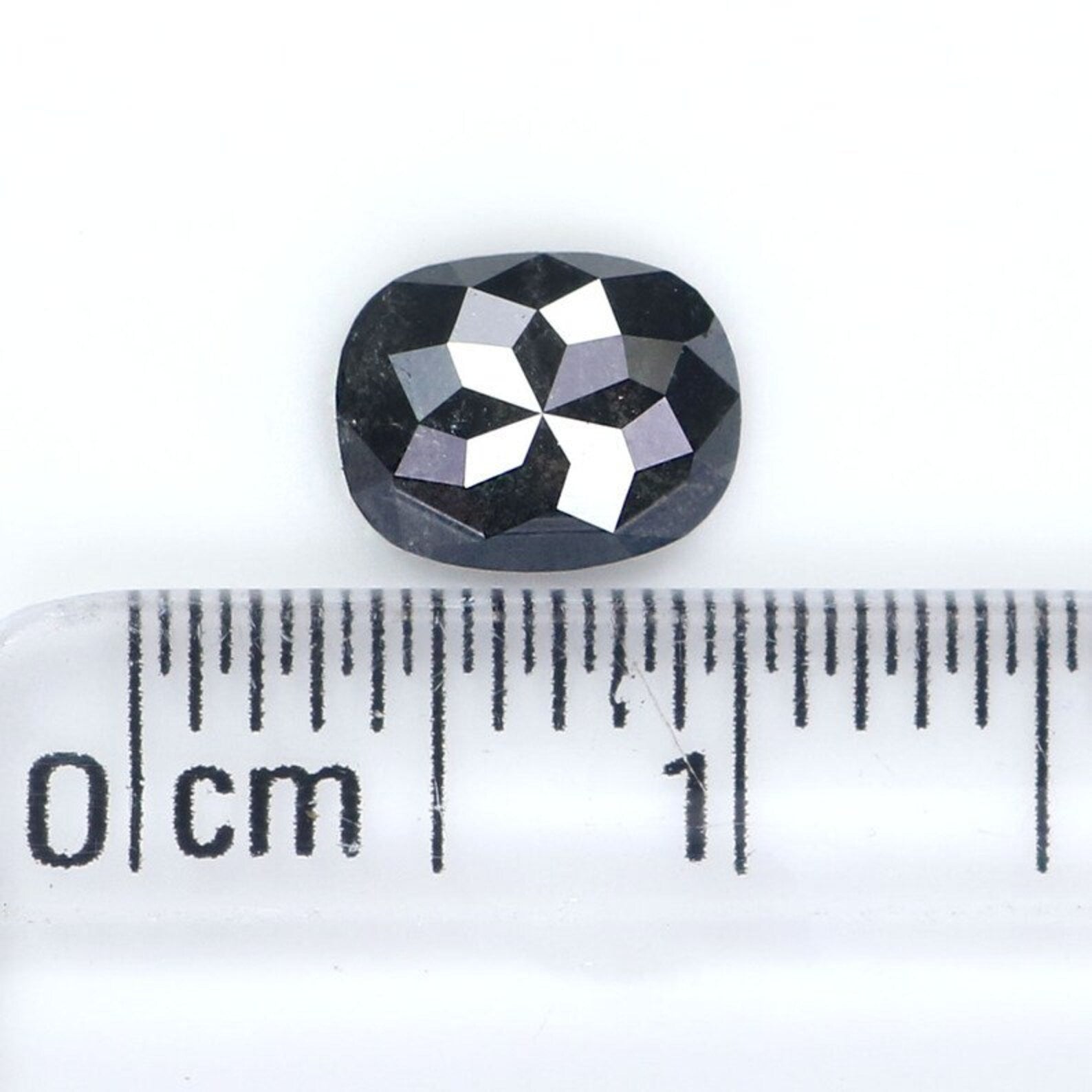 0.66 CT Natural Loose Cushion Shape Diamond Salt And Pepper Cushion Diamond 6.70 MM Natural Black Grey Color Cushion Rose Cut Diamond NQ2100