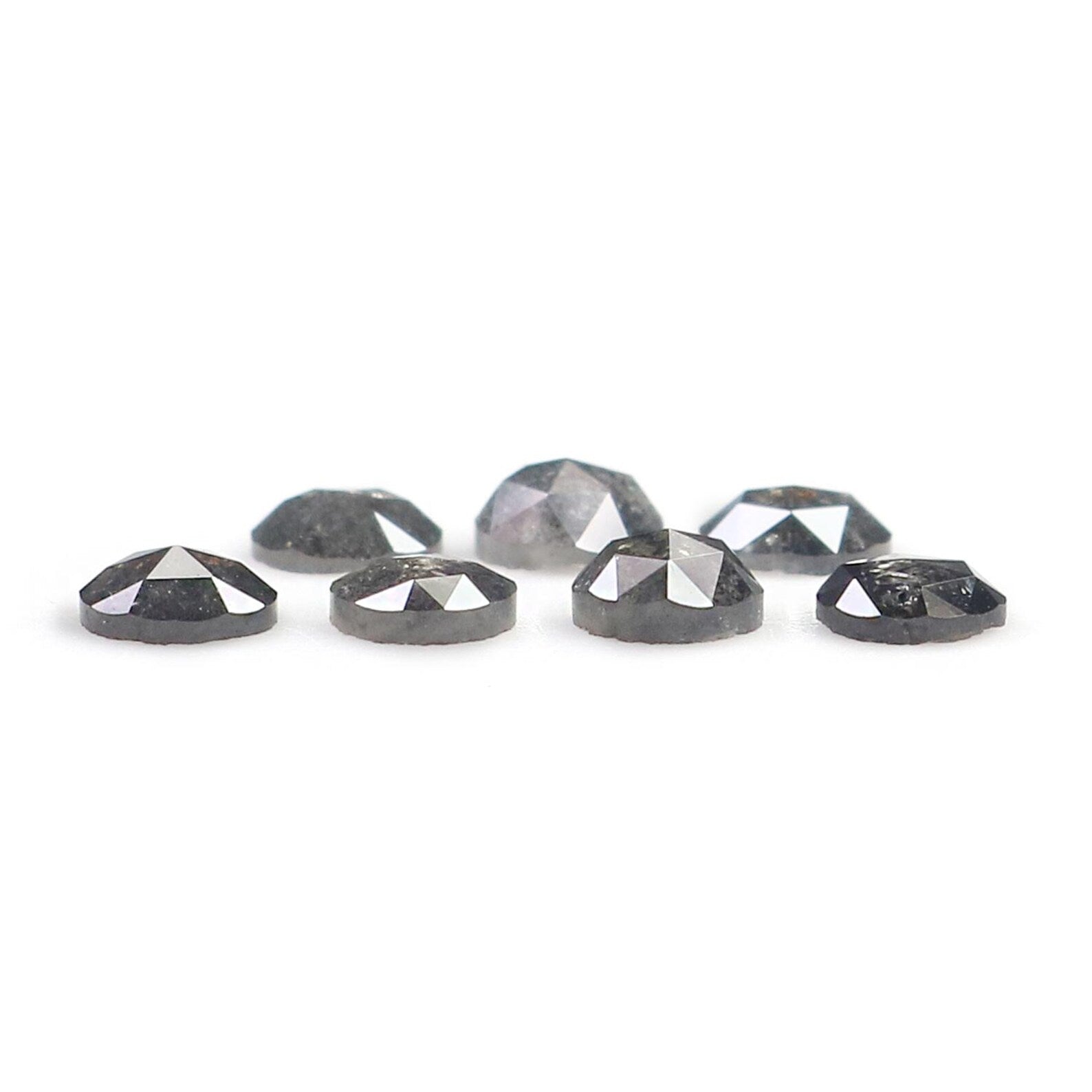 1.03 CT Natural Loose Rose Cut Diamond Salt And Pepper Round Diamond 3.30 MM Natural Loose Black Grey Round Rose Cut Shape Diamond NQ2073