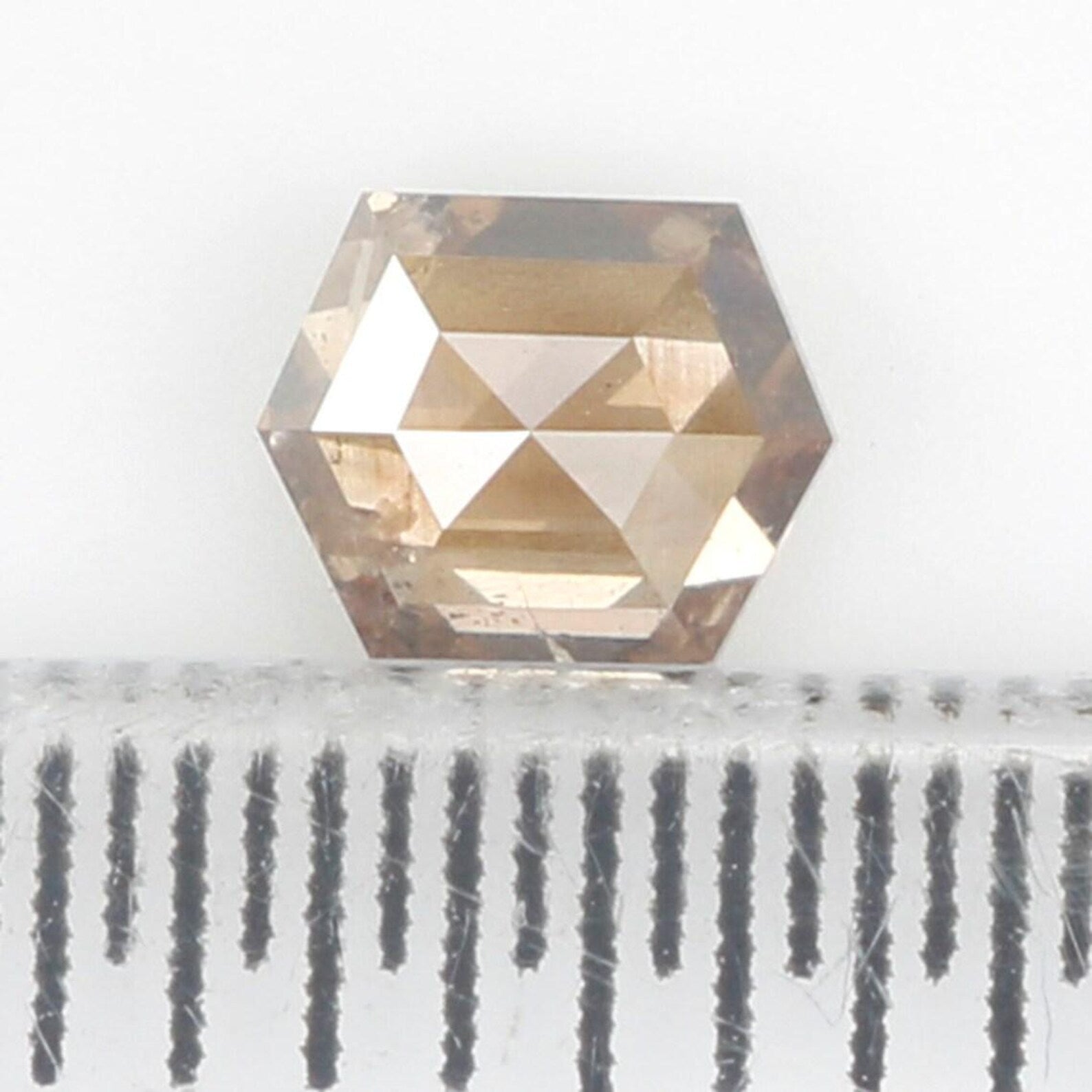 0.31 CT Natural Loose Hexagon Shape Diamond Brown Color Diamond 4.30 MM Natural Loose Diamond Brown Color Hexagon Rose Cut Diamond NQ1186