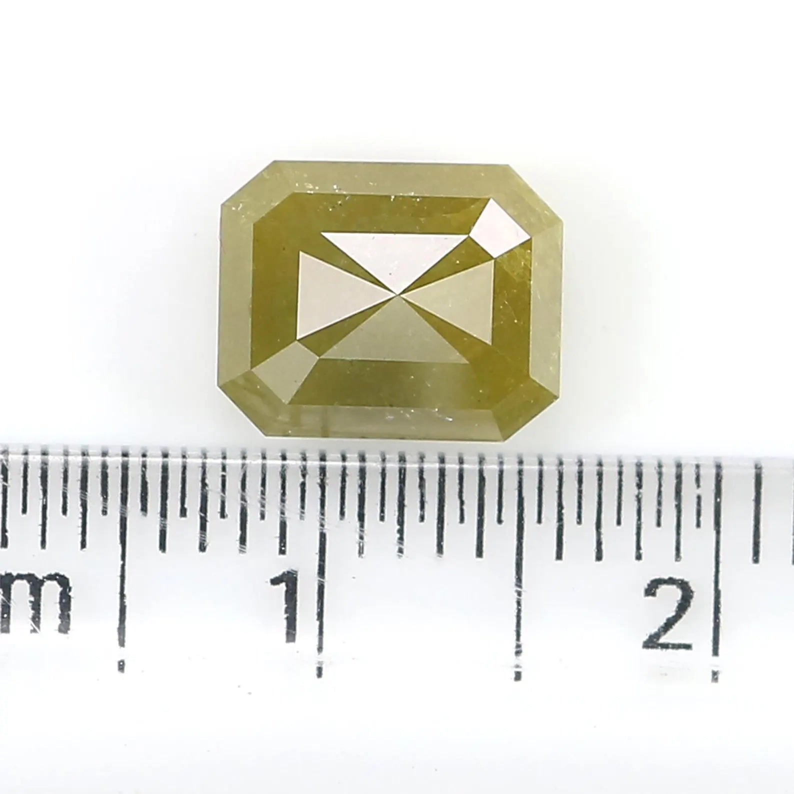 2.85 CT Natural Loose Emerald Shape Diamond Yellow Color Emerald Diamond 8.60 MM Natural Diamond Yellow Color Emerald Rose Cut Diamond QN157