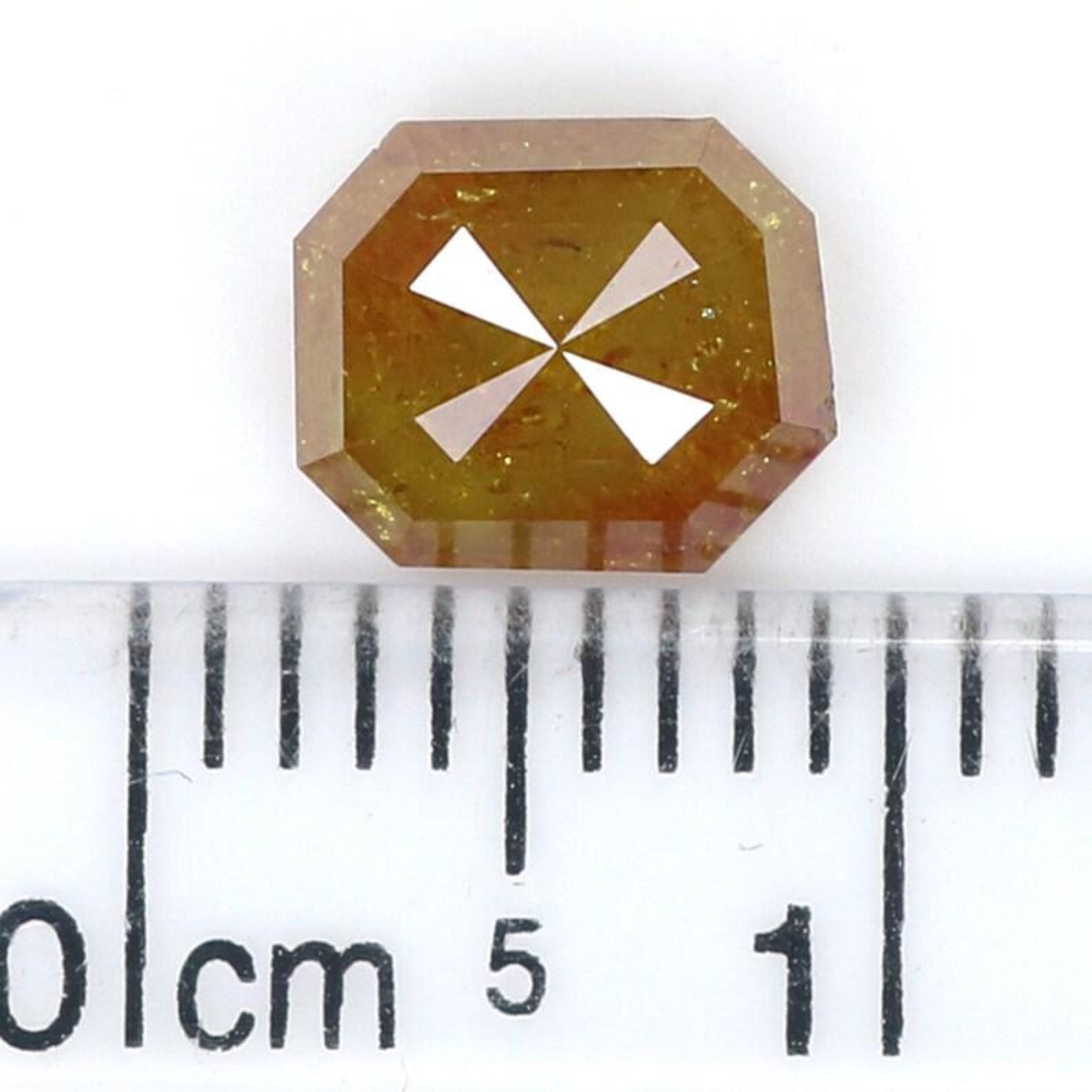1.65 Ct Natural Loose Emerald Shape Diamond Brown Color Emerald Cut Diamond 7.20 MM Natural Yellow Color Emerald Rose Cut Diamond NQ8421
