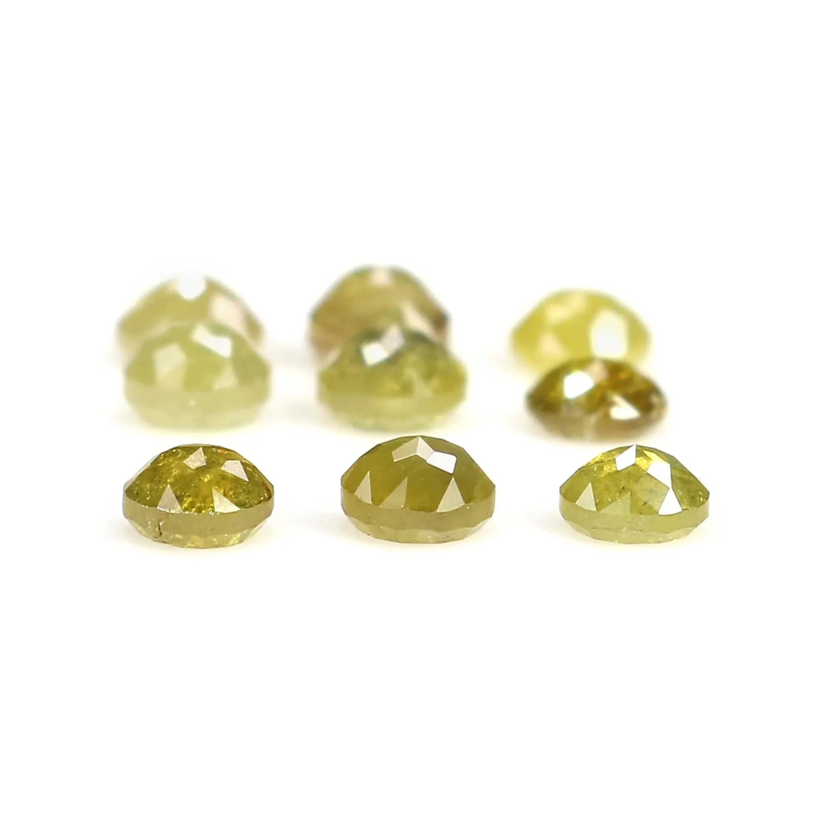 1.55 CT Natural Loose Round Rose Cut Diamond Yellow Color Round Shape Diamond 3.10 MM Natural Loose Green Color Round Rose Cut Diamond NQ417