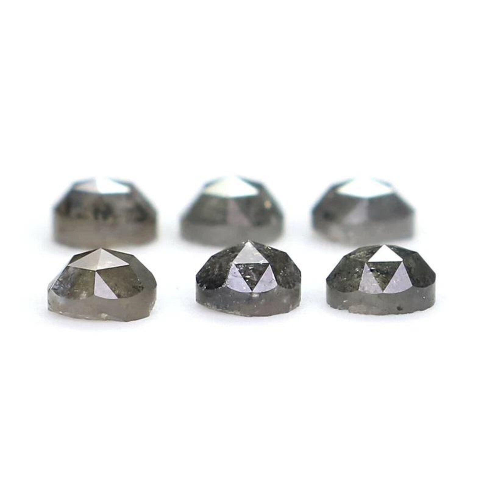 1.52 CT Natural Loose Round Shape Diamond Salt And Pepper Round Diamond 3.45 MM Natural Loose Black Gray Color Round Rose Cut Diamond NQ2091