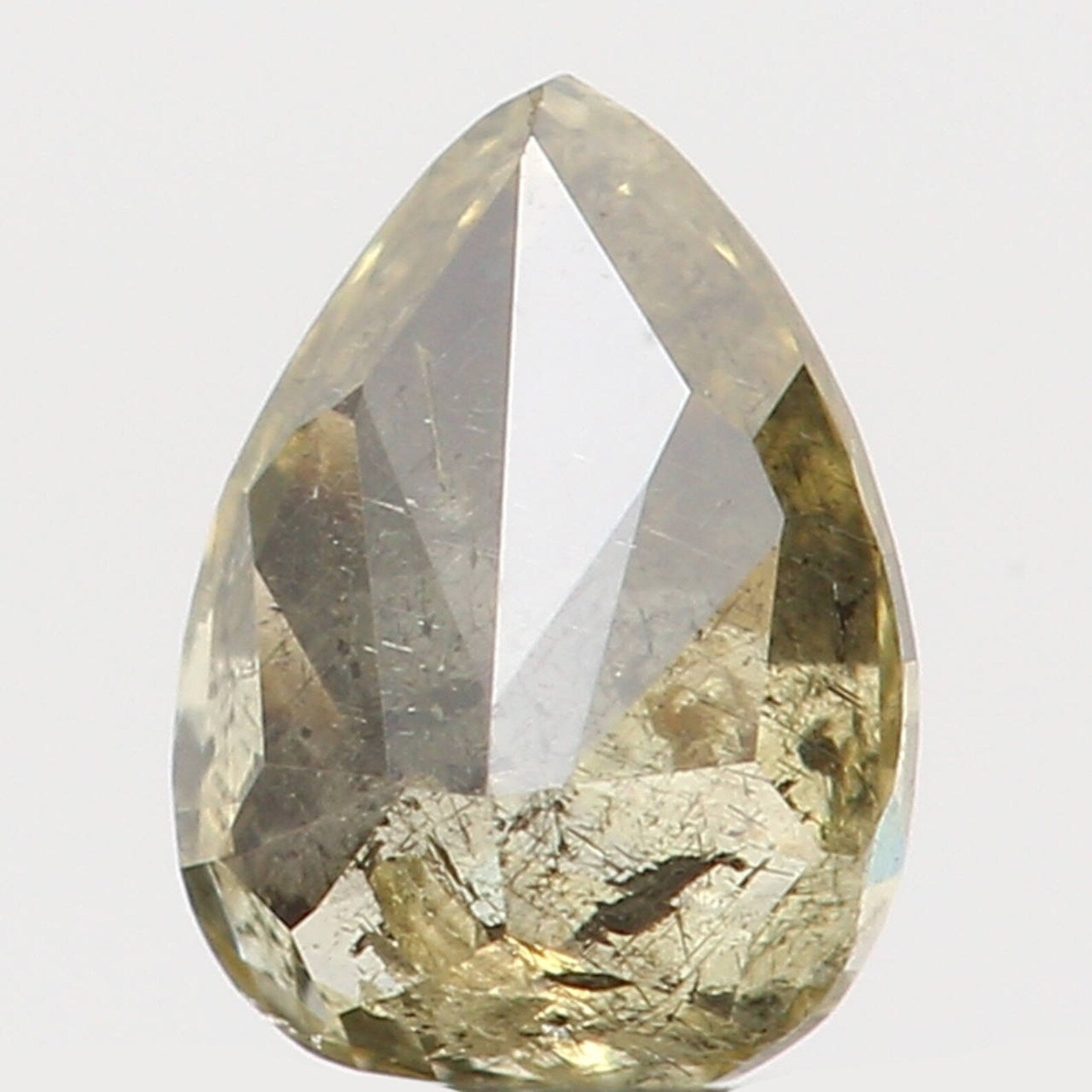 0.20 Ct Natural Loose Diamond Pear Green Color I1 Clarity 4.20 MM N7416