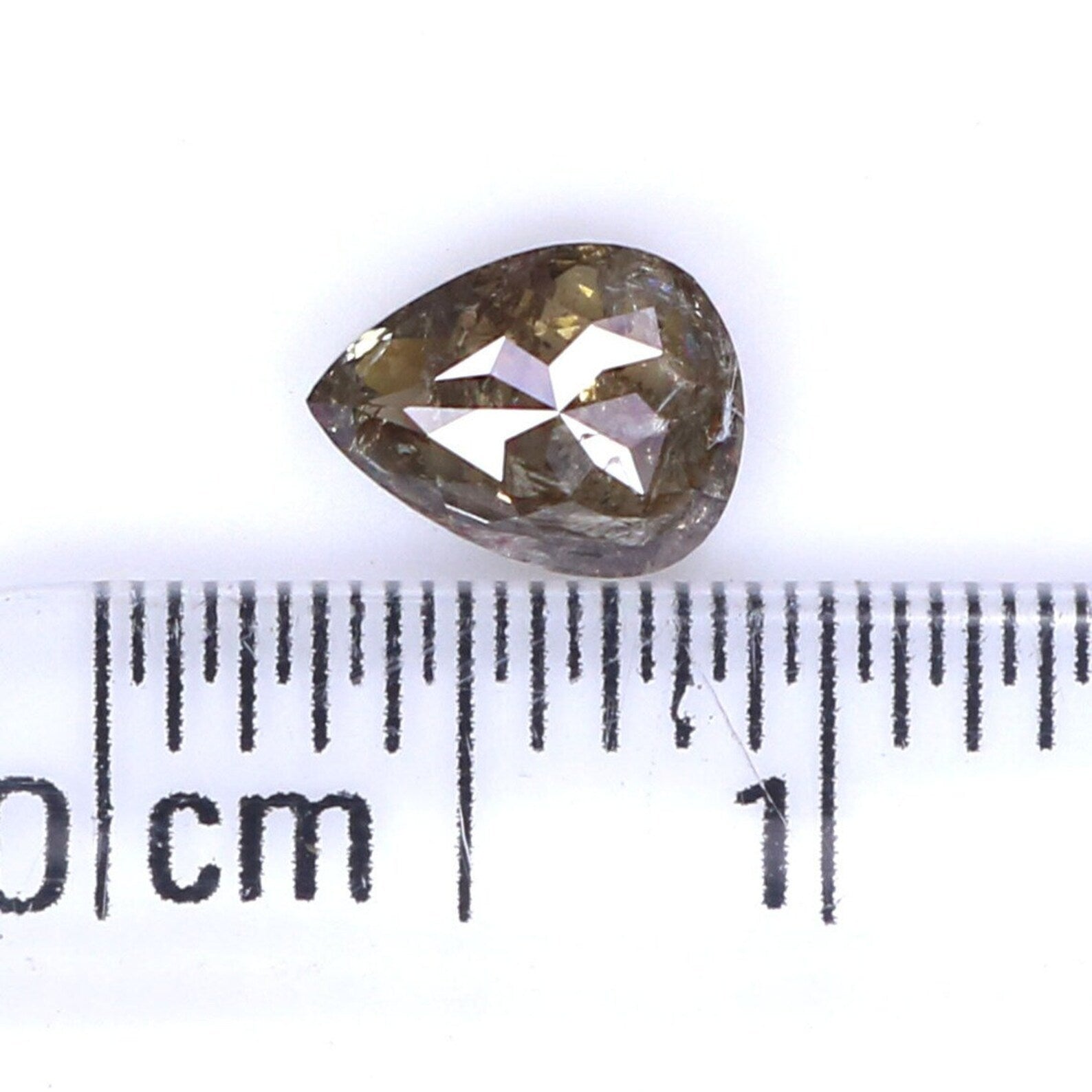 0.55 CT Natural Loose Pear Shape Diamond Grey Brown Color Pear Cut Diamond 6.05 MM Natural Loose Diamond Pear Shape Rose Cut Diamond NQ8107