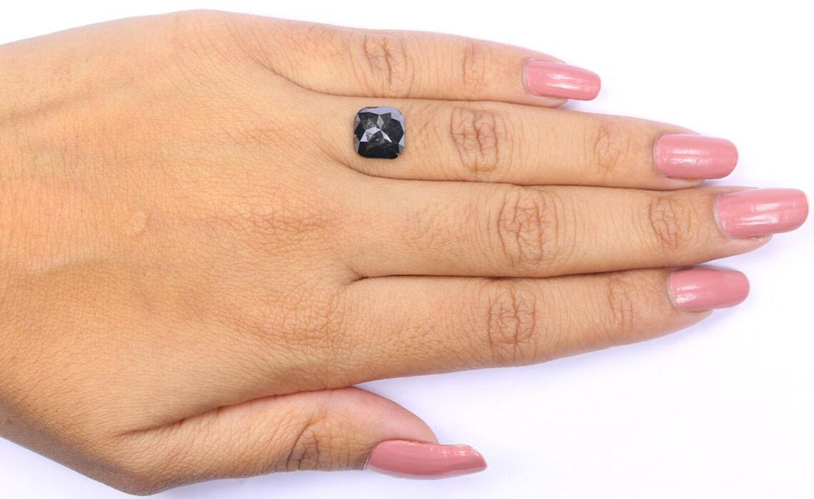 2.75 CT Natural Loose Cushion Shape Diamond Black Color Cushion Diamond 9.10 MM Natural Loose Black Color Cushion Rose Cut Diamond NQ9596