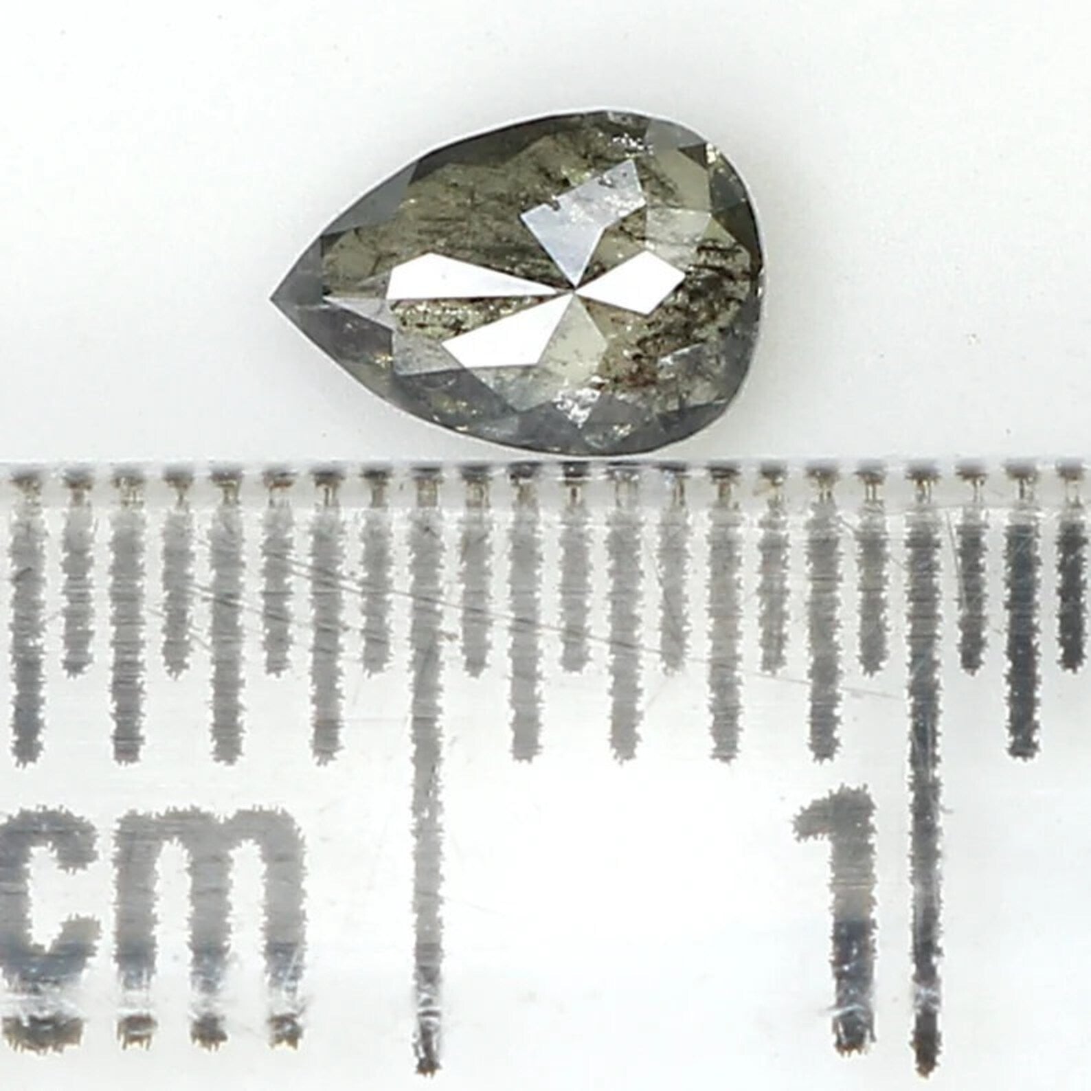 0.25 CT Natural Loose Pear Shape Diamond Salt And Pepper Pear Diamond 5.00 MM Natural Diamond Black Grey Color Pear Rose Cut Diamond NQ1445