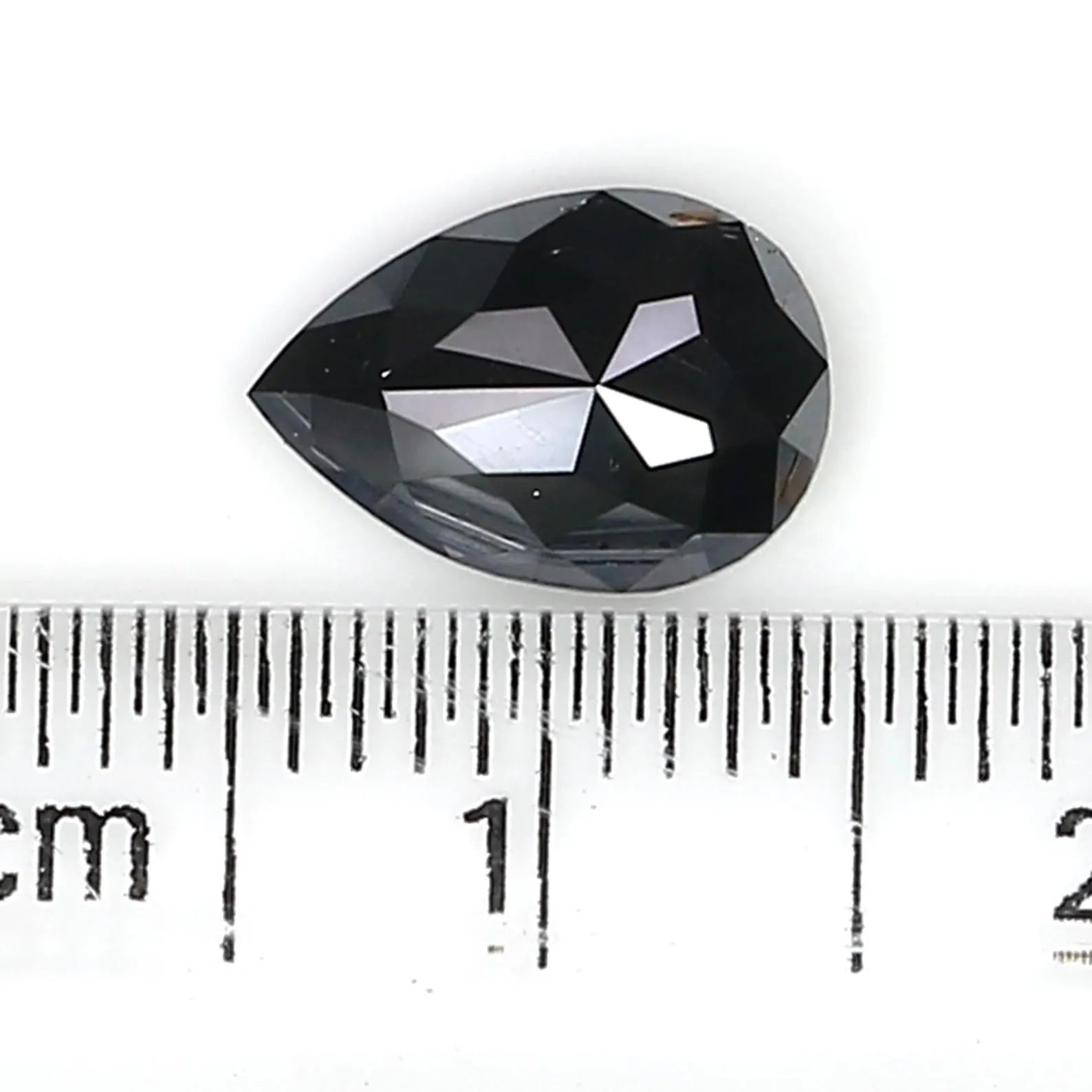 Natural Loose Pear Black Color Diamond 1.42 CT 9.35 MM Pear Shape Rose Cut Diamond KDN523