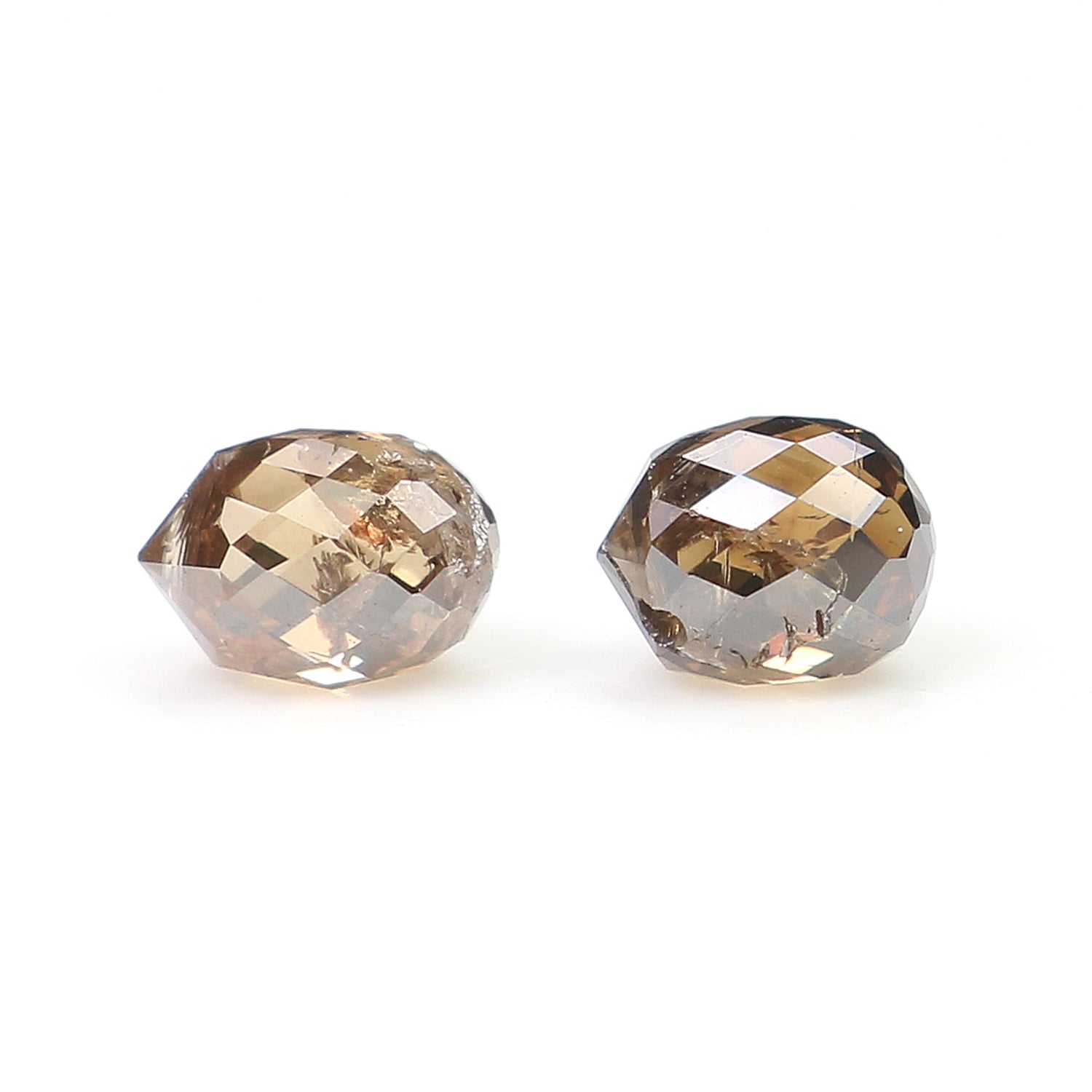 0.82 Ct Natural Loose Briolette Shape Diamond Brown Color Drop Diamond 4.20 MM Natural Loose Brown Color Briolette Rose Cut Diamond LQ9893