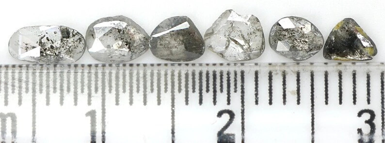 0.93 CT Natural Loose Slice Cut Diamond Salt And Pepper Slice Cut Diamond 3.65 MM Natural Loose Slice Cut Black Grey Color Diamond NQ1641
