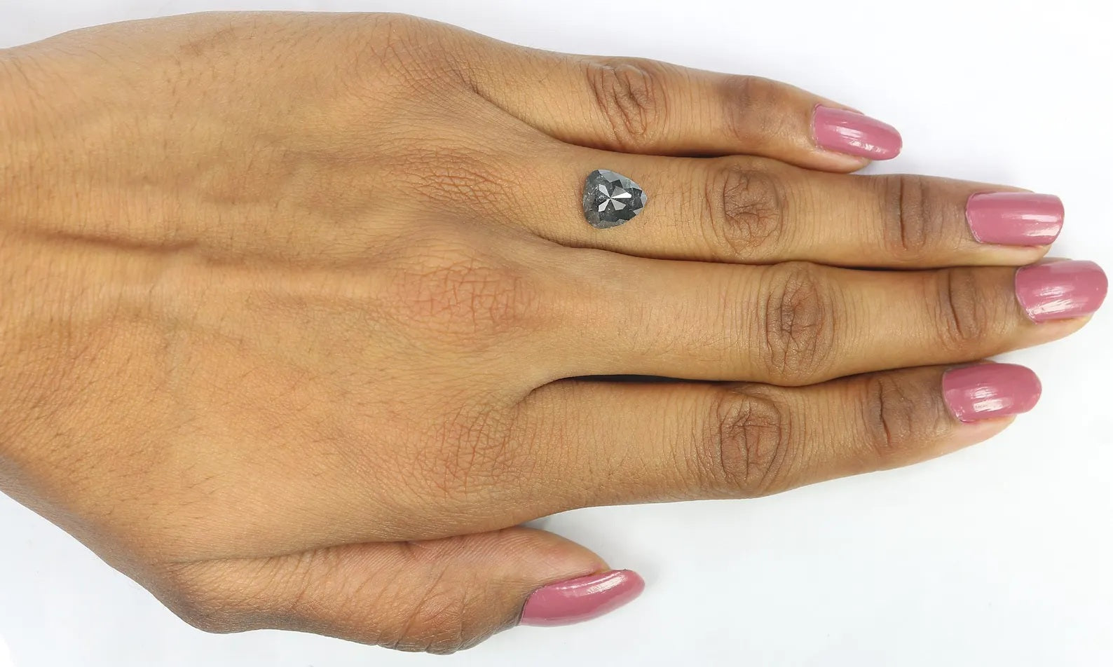 1.95 Ct Natural Loose Pear Shape Diamond Salt And Pepper Pear Diamond 8.85 MM Natural Loose Black Grey Color Pear Rose Cut Diamond QN9245