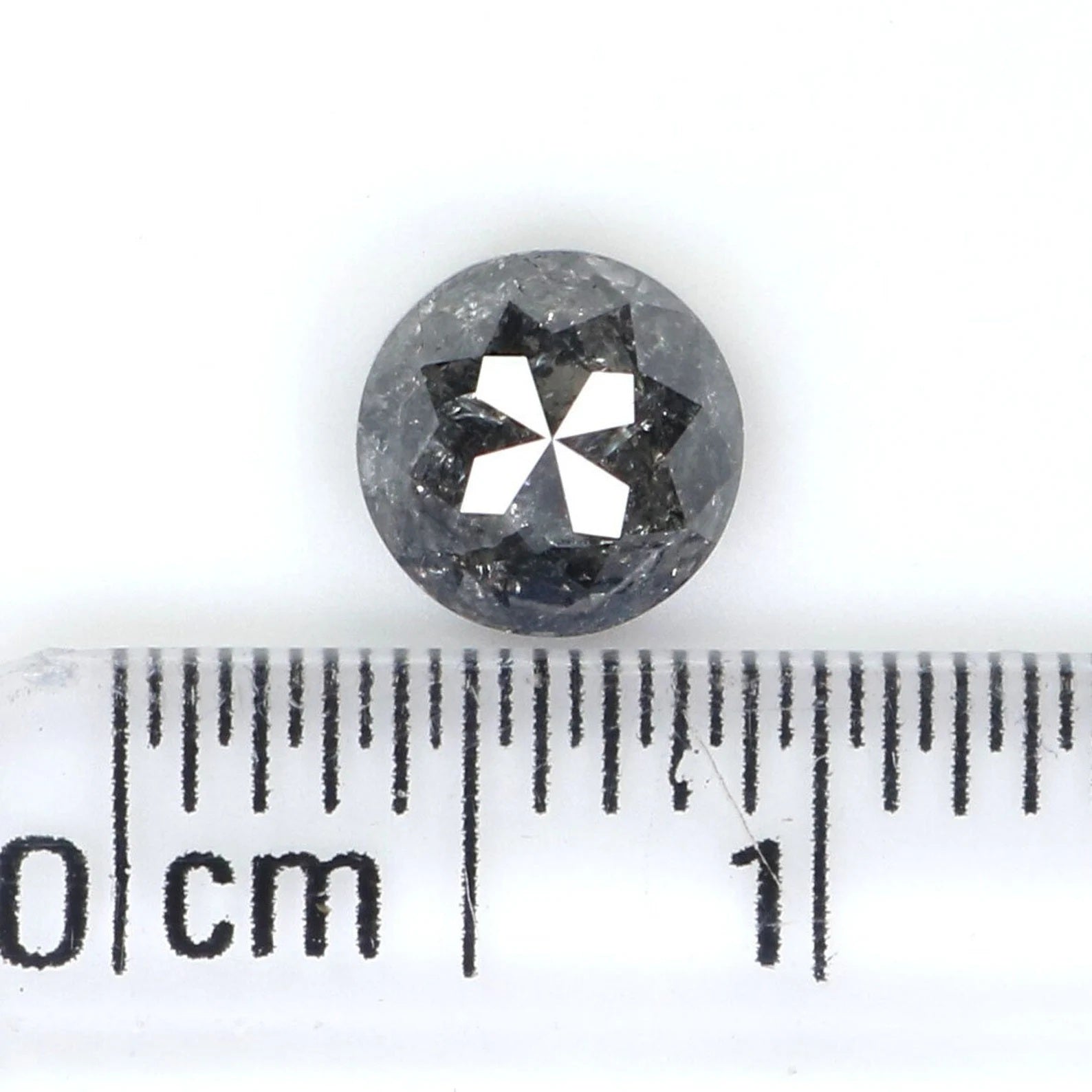 0.79 Ct Natural Loose Round Rose Cut Diamond Salt And Pepper Round Cut Diamond 5.50 MM Natural Black Grey Color Round Cut Diamond NQ2085