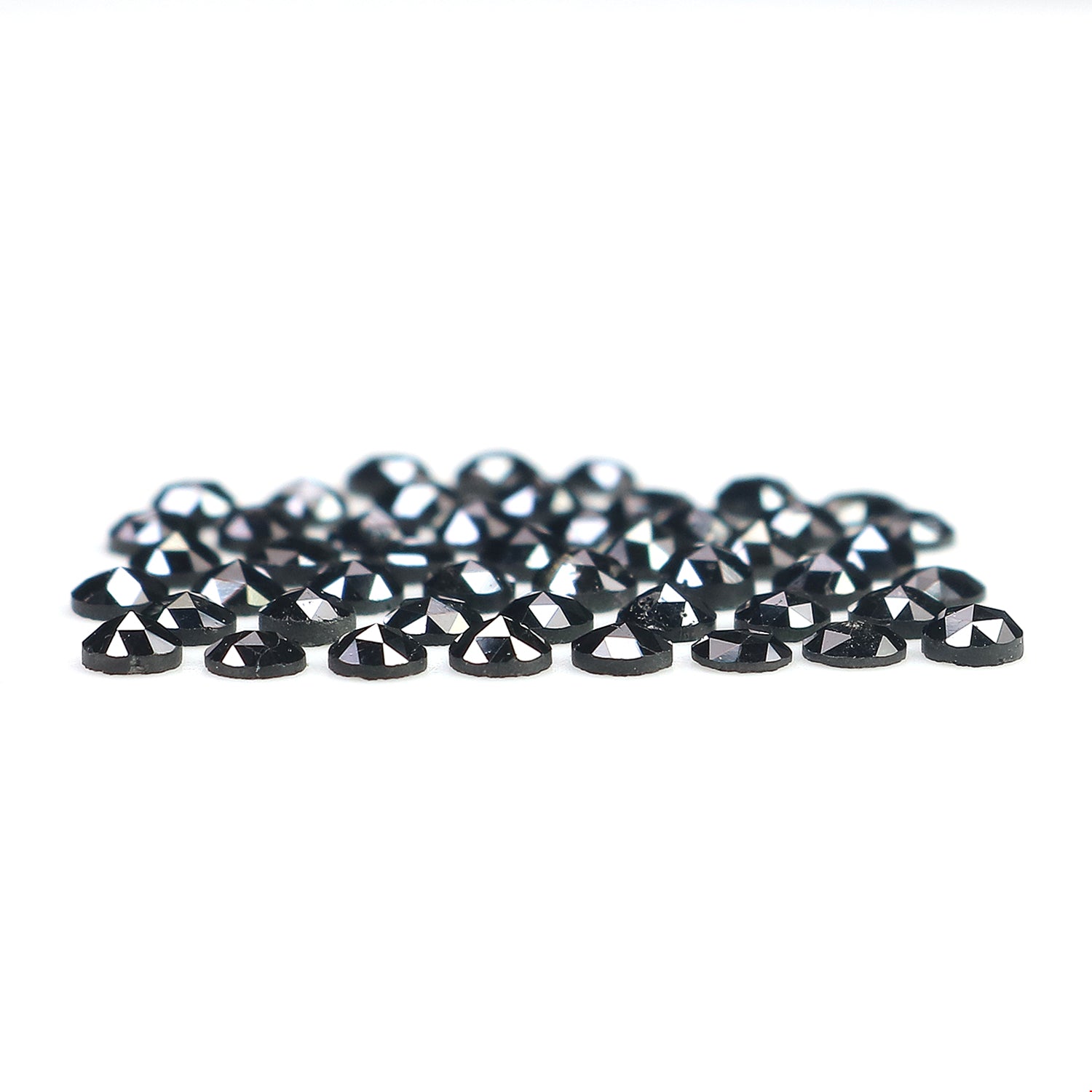 3.25 CT Natural Loose Round Rose Cut Diamond Black Color Round Shape Diamond 2.60 MM Natural Loose Black Color Round Rose Cut Diamond LQ1832