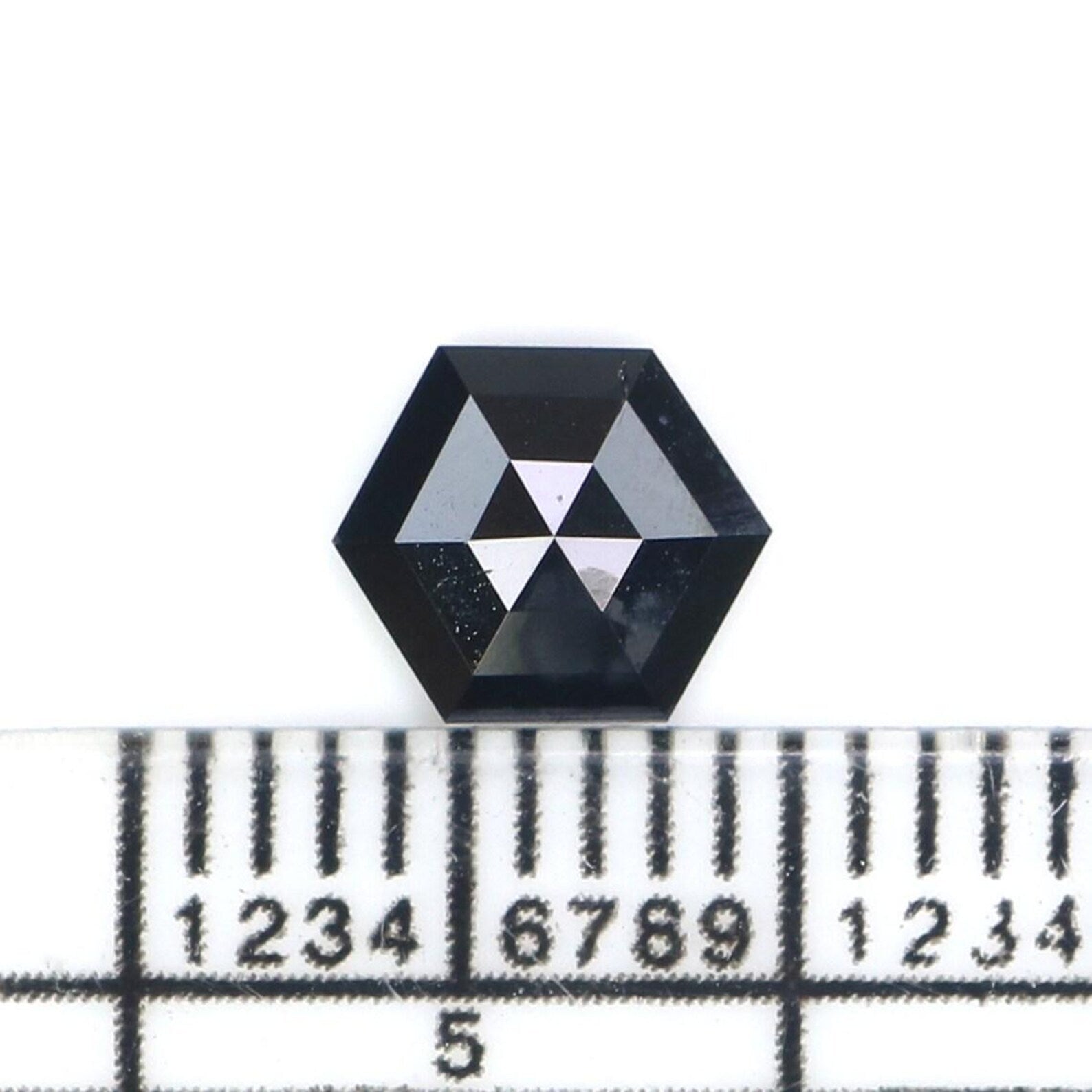 0.67 CT Natural Loose Hexagon Shape Diamond Black Color Hexagon Diamond 6.75 MM Natural Loose Black Color Hexagon Rose Cut Diamond NQ2237