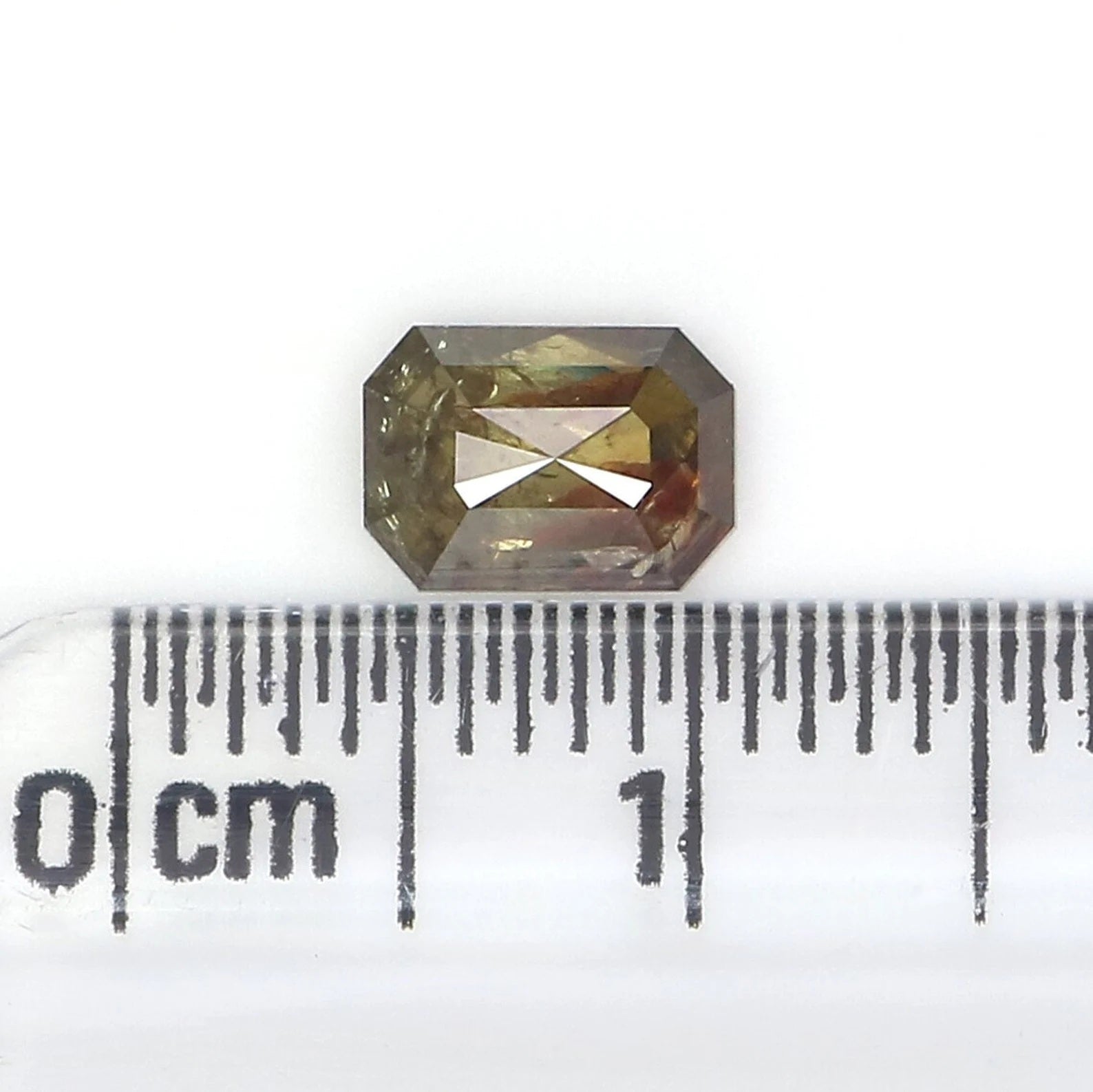 0.90 Ct Natural Loose Emerald Shape Diamond Grey Green Color Emerald Diamond 6.55 MM Natural Loose Grey Green Emerald Rose Cut Diamond NQ984
