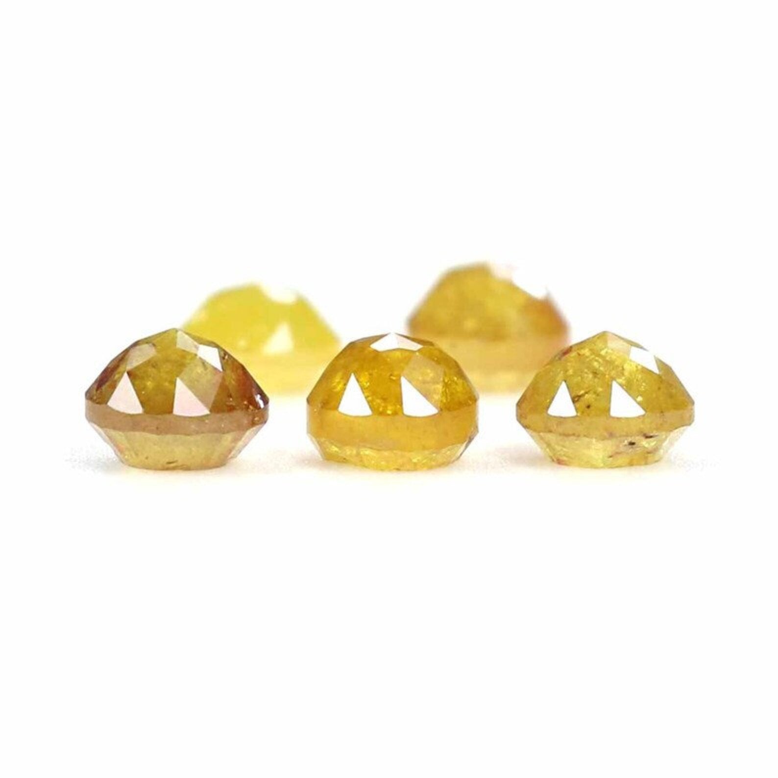 1.47 CT Natural Loose Round Shape Diamond Yellow Color Round Cut Diamond 3.50 MM Natural Diamond Yellow Color Round Rose Cut Diamond NQ655