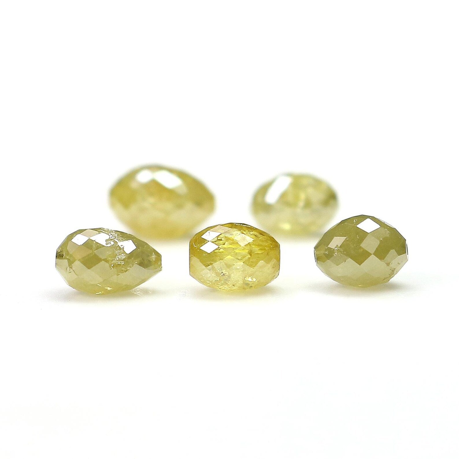 3.05 CT Natural Loose Egg Shape Bead Diamond Yellow Color Bead Diamond 4.75 MM Natural Loose Yellow Color Egg Shape Rose Cut Diamond NQ1783