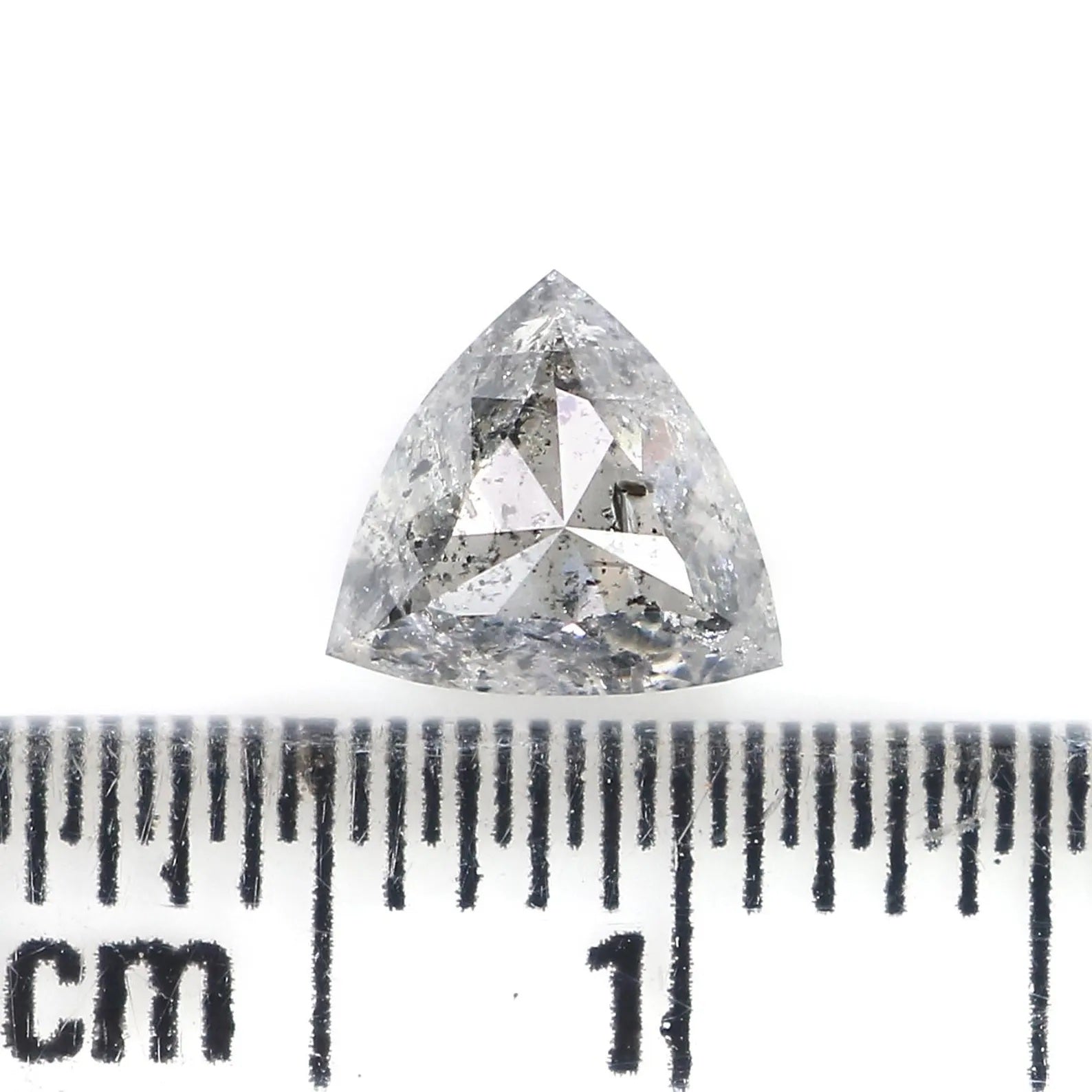 0.90 CT Natural Loose Triangle Shape Diamond Salt And Pepper Triangle Cut Diamond 6.25 MM Black Grey Color Triangle Rose Cut Diamond NQ222