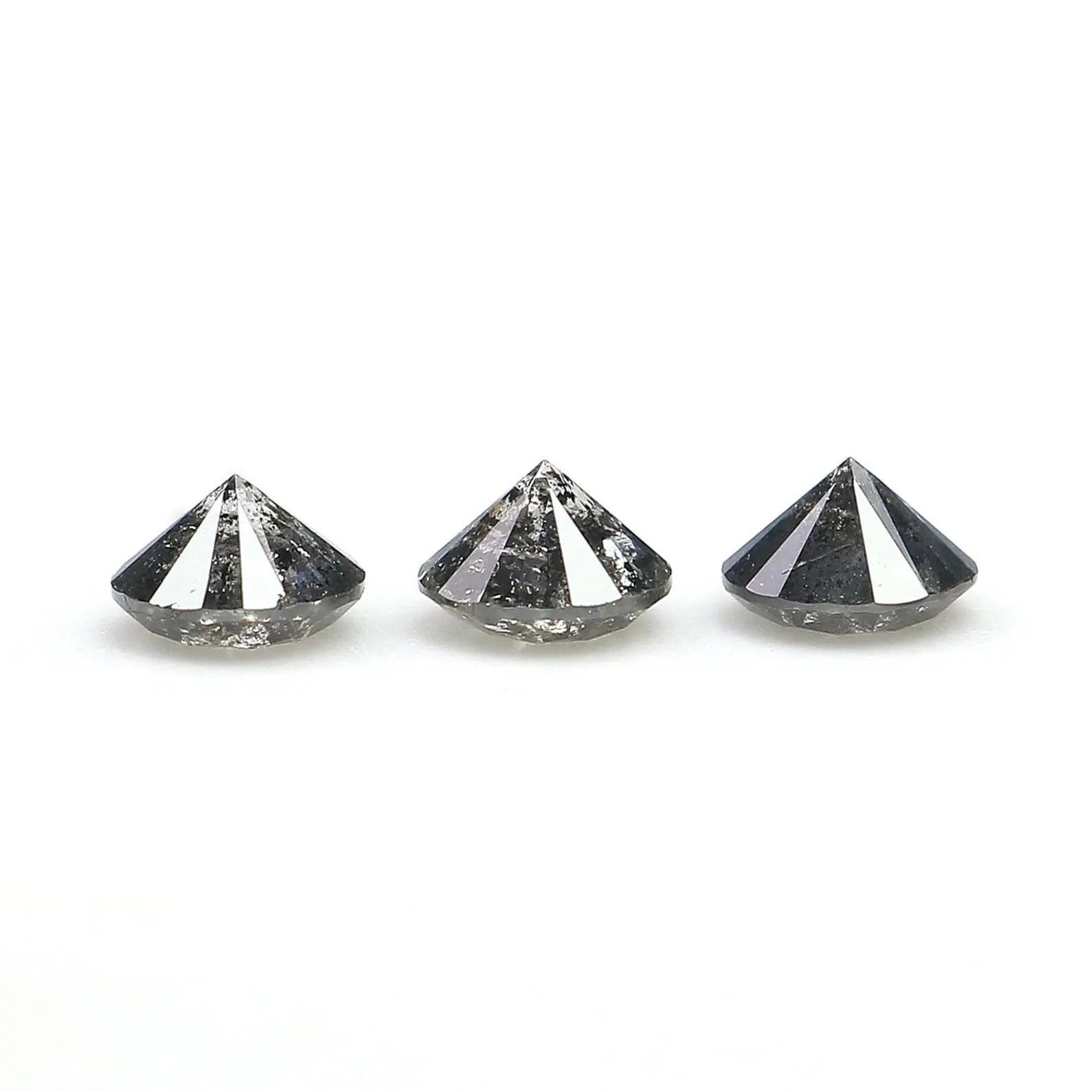 0.61 Ct Natural Loose Round Shape Diamond Salt And Pepper Round Diamond 3.70 MM Natural Black Grey Color Round Brilliant Cut Diamond NQ1483