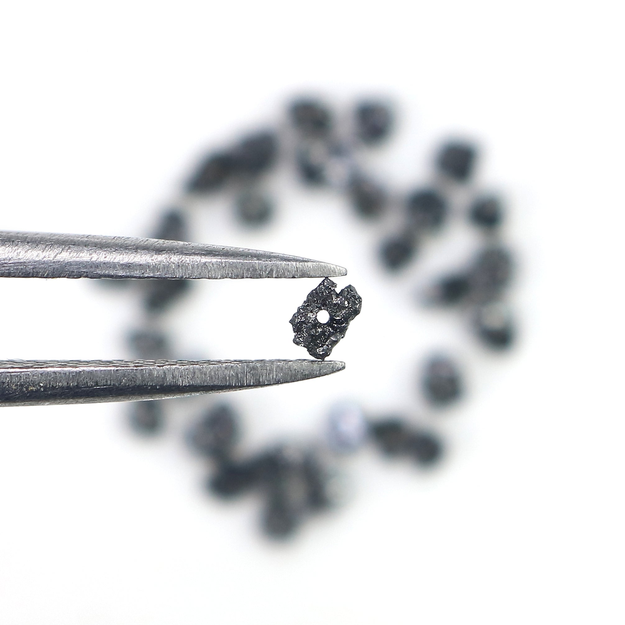 Natural Loose Rough Cut Diamond Black Color Rough Cut Diamond 1.80 to 2.50 MM Uncut Drilled Bead 30 Pieces Rough Irregular Cut Diamond Q101